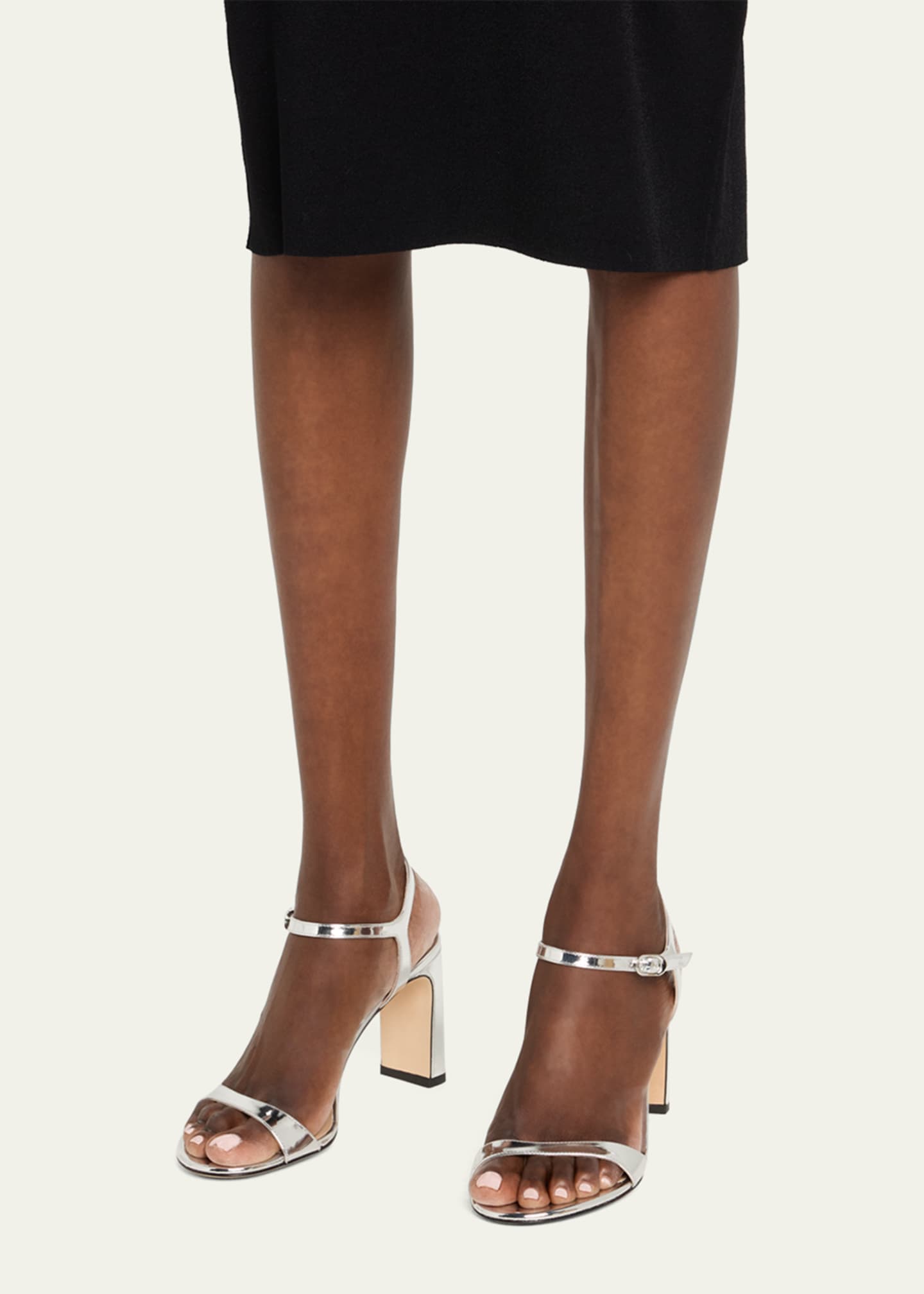 Stuart Weitzman Babette Metallic Ankle-Strap Sandals Image 2 of 6