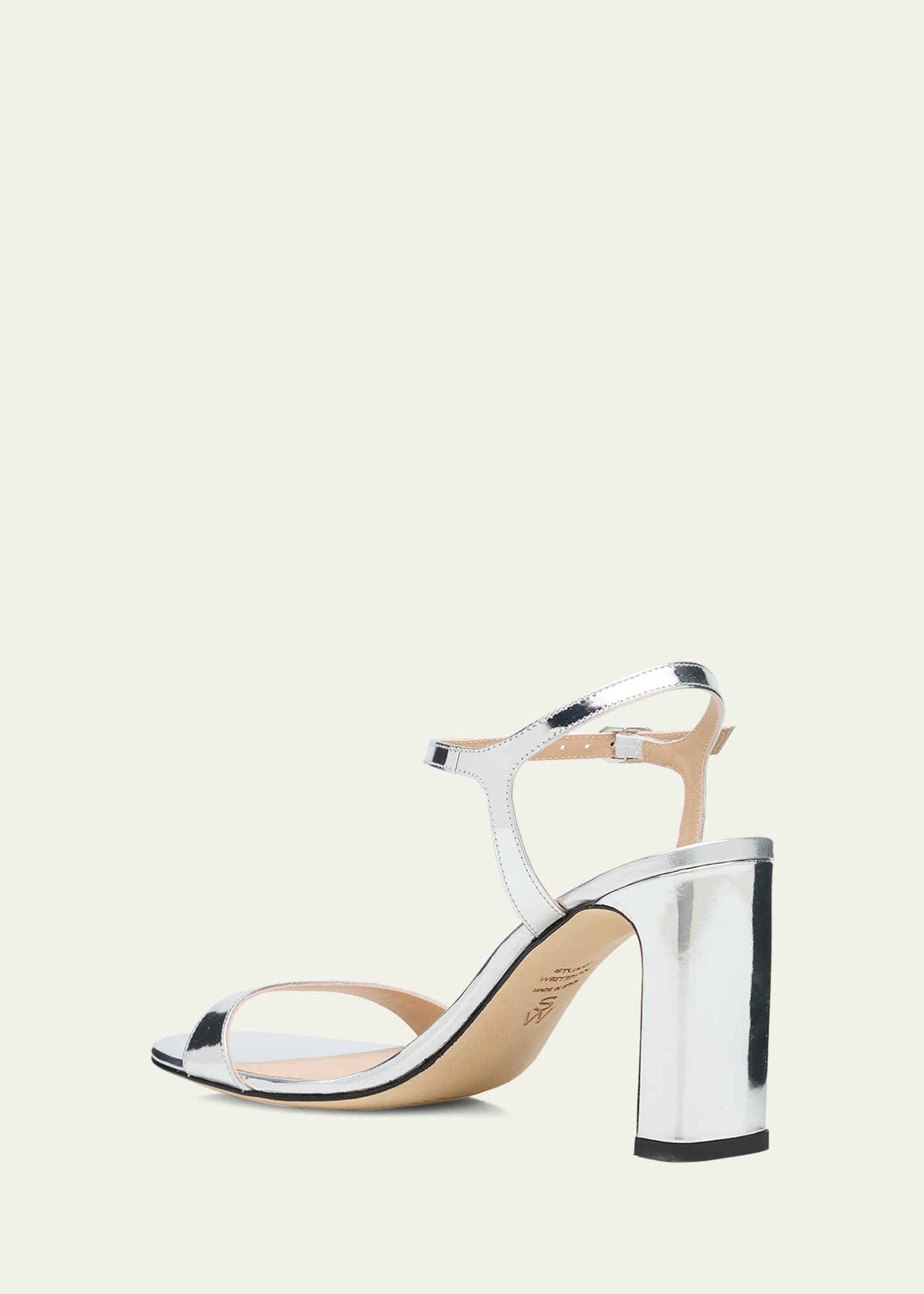 Stuart Weitzman Babette Metallic Ankle-Strap Sandals Image 4 of 6