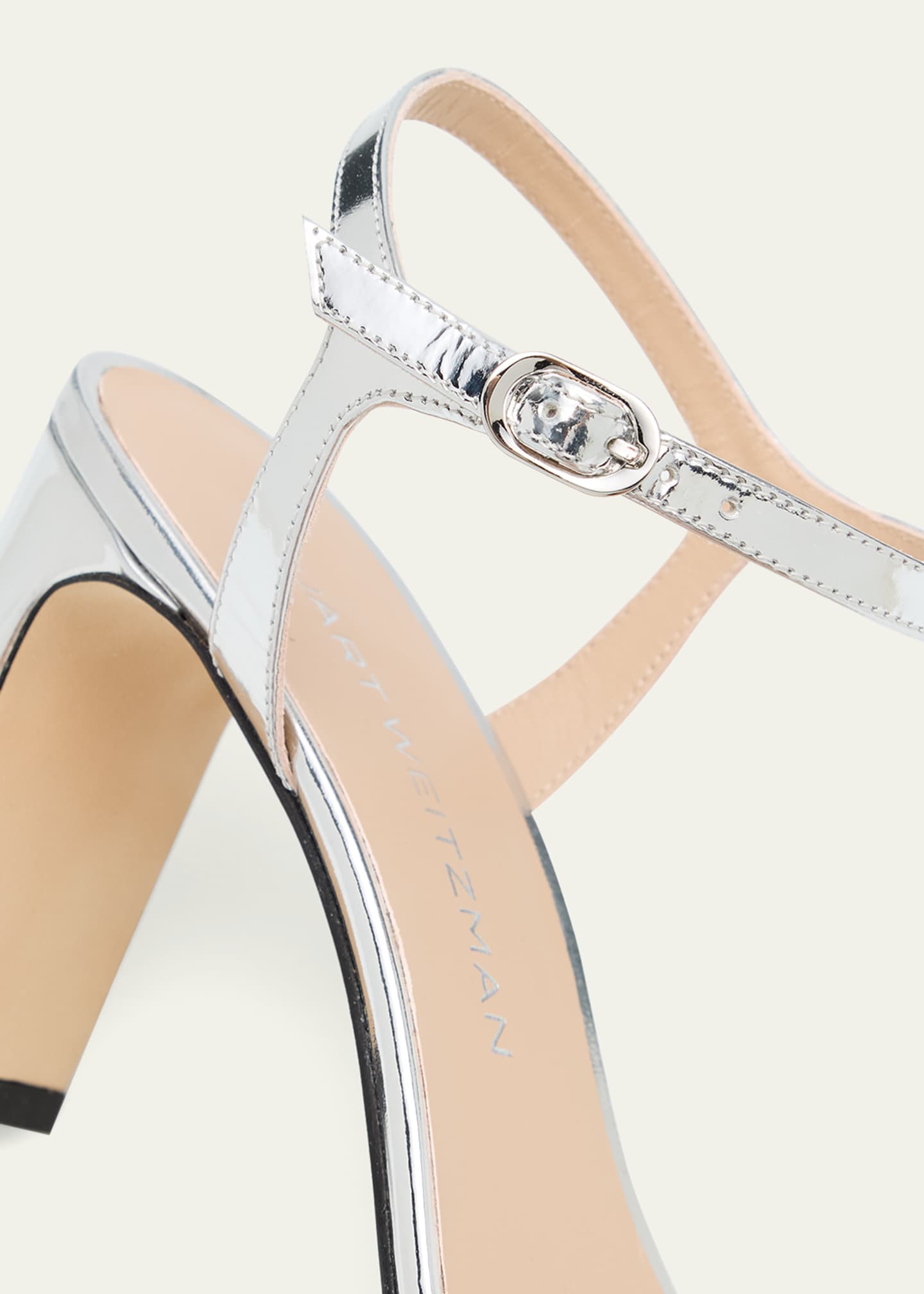 Stuart Weitzman Babette Metallic Ankle-Strap Sandals Image 5 of 6