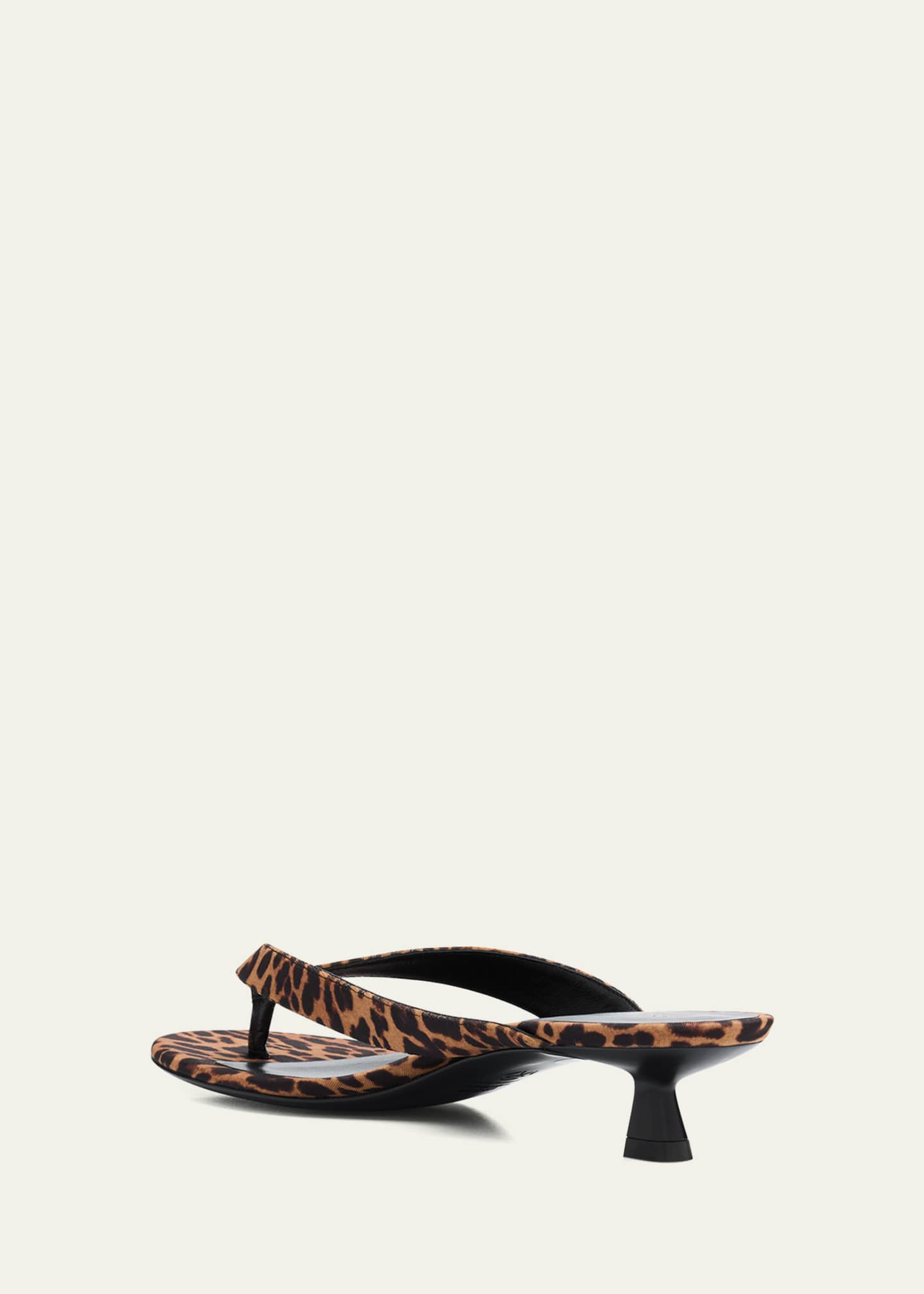 Stuart Weitzman Rio Leopard-Print Nylon Kitten-Heel Thong Sandals Image 4 of 6