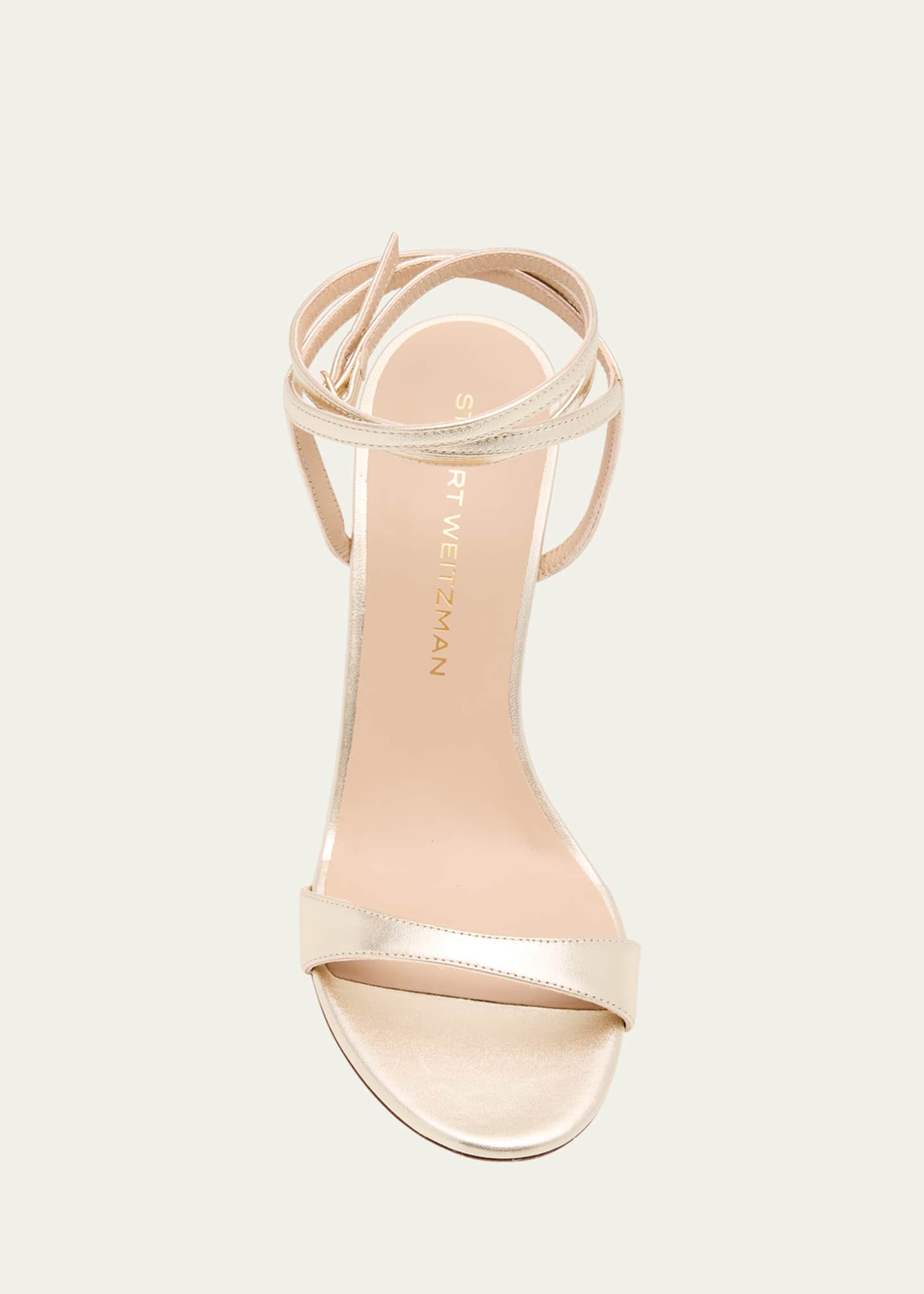 Stuart Weitzman Nudist Metallic Leather Stiletto Wrap
