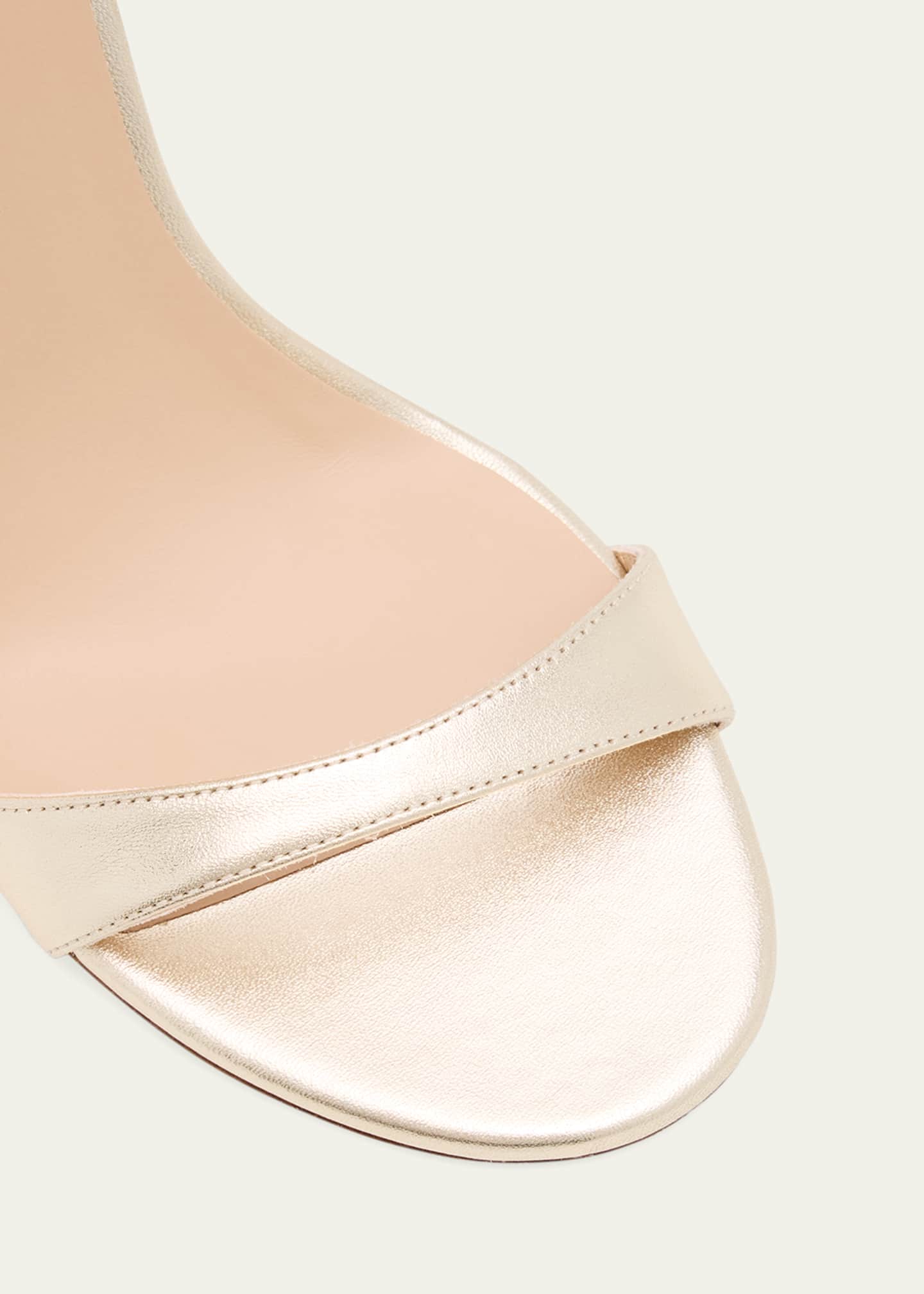 Stuart Weitzman Nudist Metallic Leather Stiletto Wrap