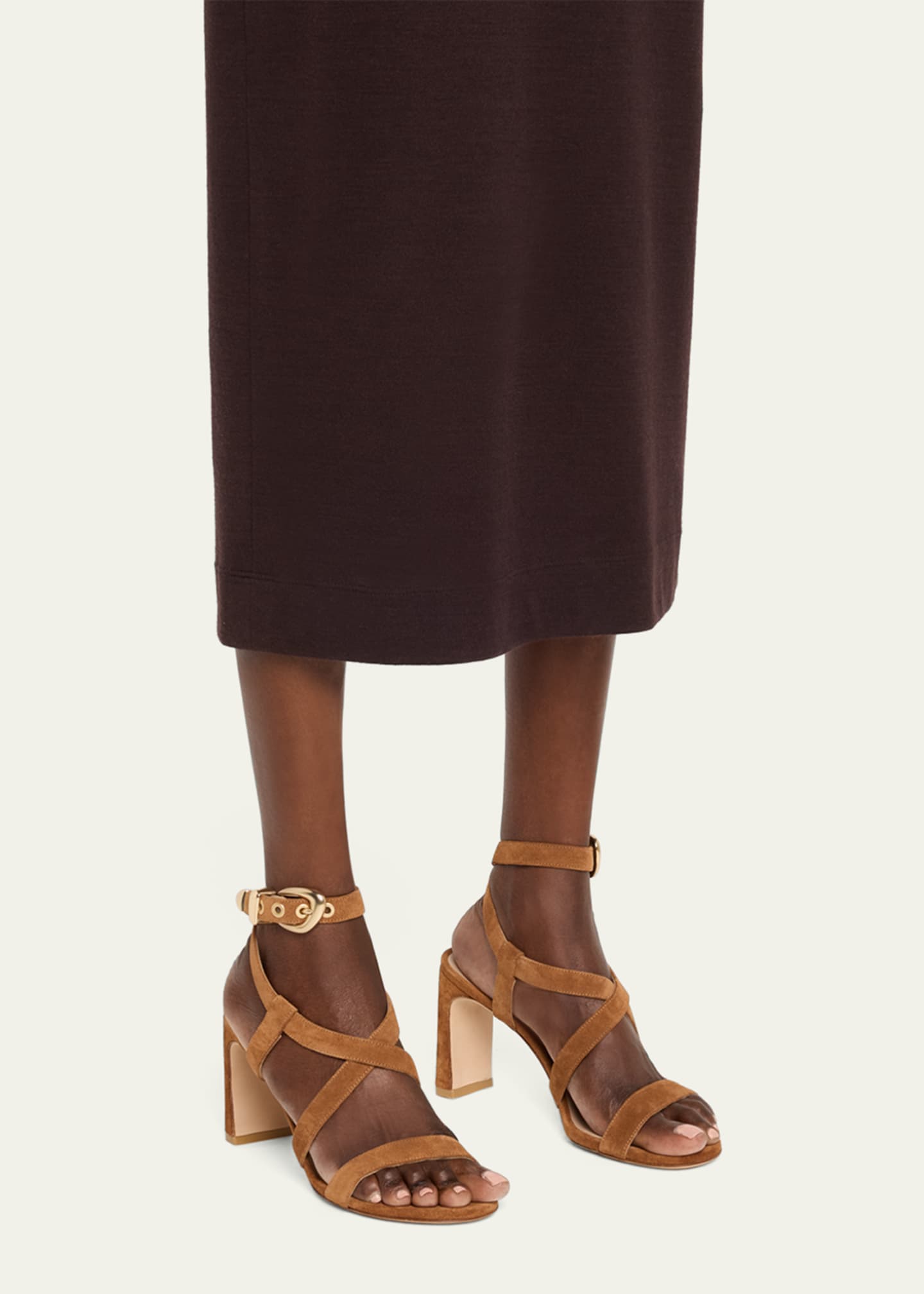 サンダル・ミュール STUART WEITZMAN MAVEN SANDALS Stuart Weitzman Maven Leather Buckle Strappy Sandals