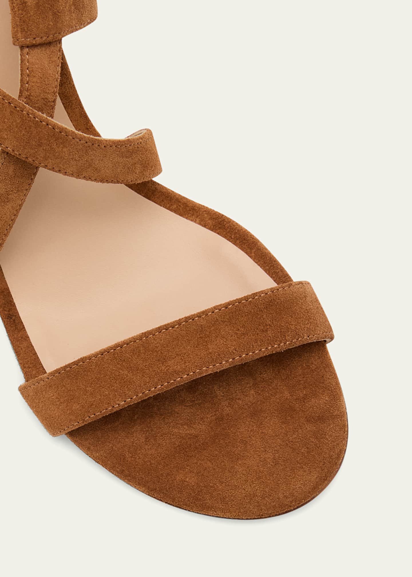 Stuart Weitzman Maven Suede Buckle Block-Heel Sandals Image 6 of 6