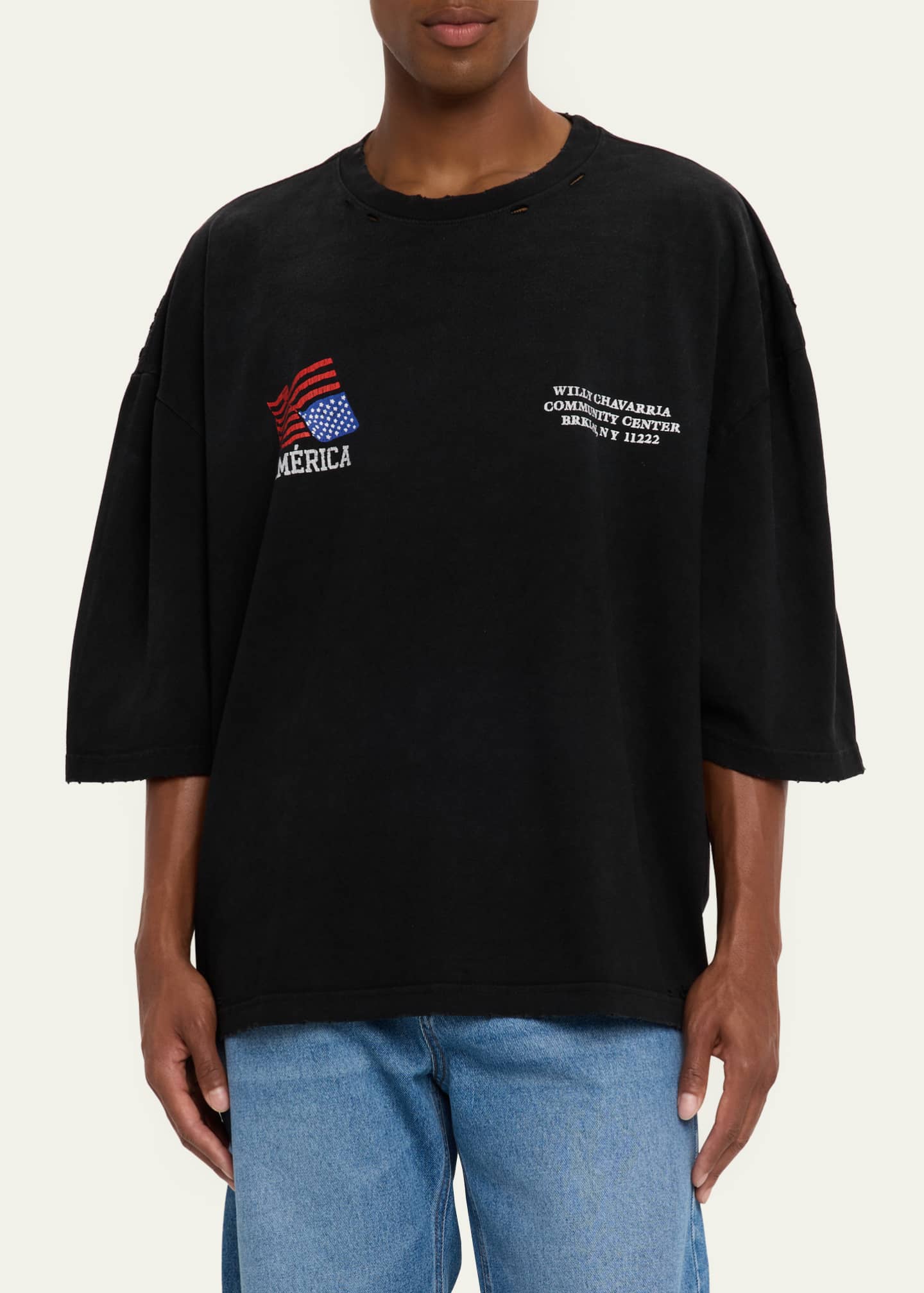 Willy Chavarria Men's America Community Center Buffalo T-Shirt Image 4 of 5