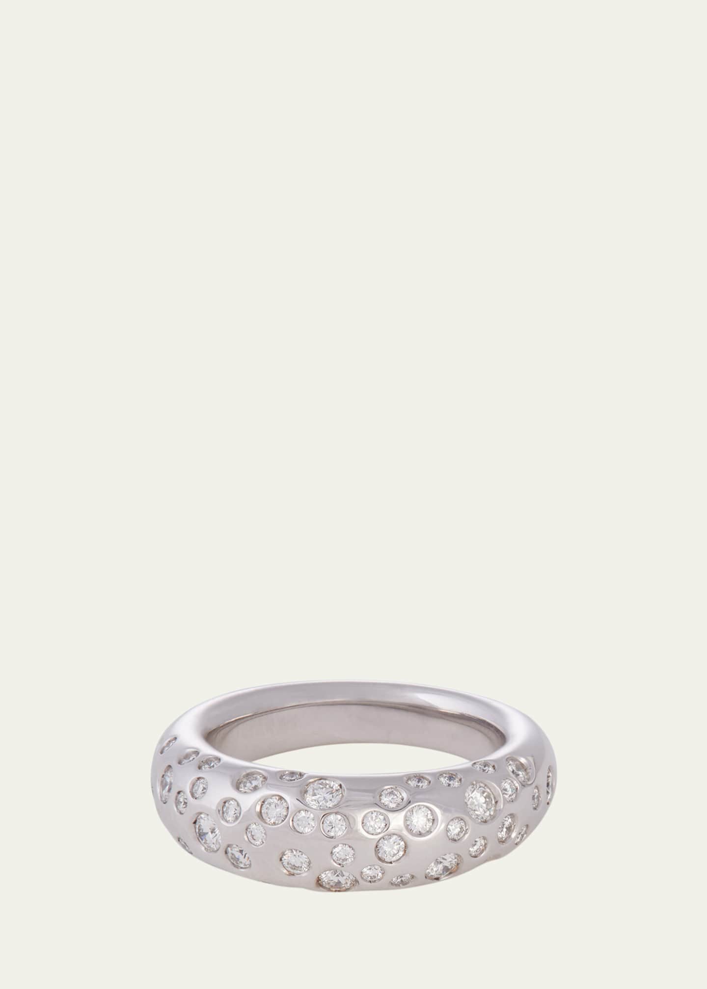Sidney Garber Spotted Diamond French Dome Ring, 7mm Image 1 of 2