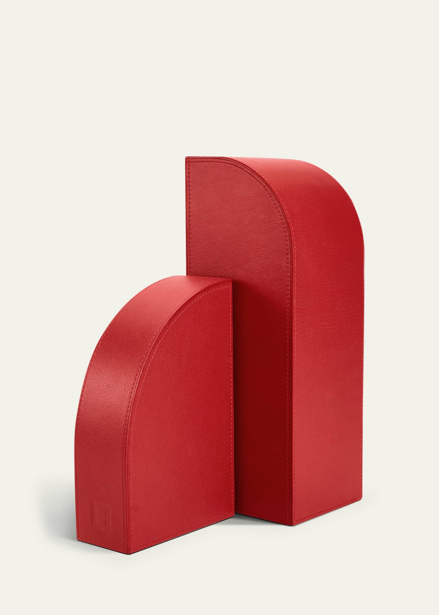Assouline Cubist L Red Leather Bookend Image 2 of 4