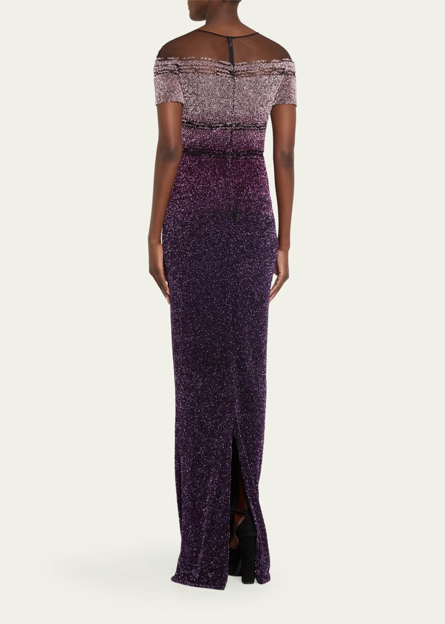 Pamella Roland Signature Sequined Ombre Gown Image 3 of 5