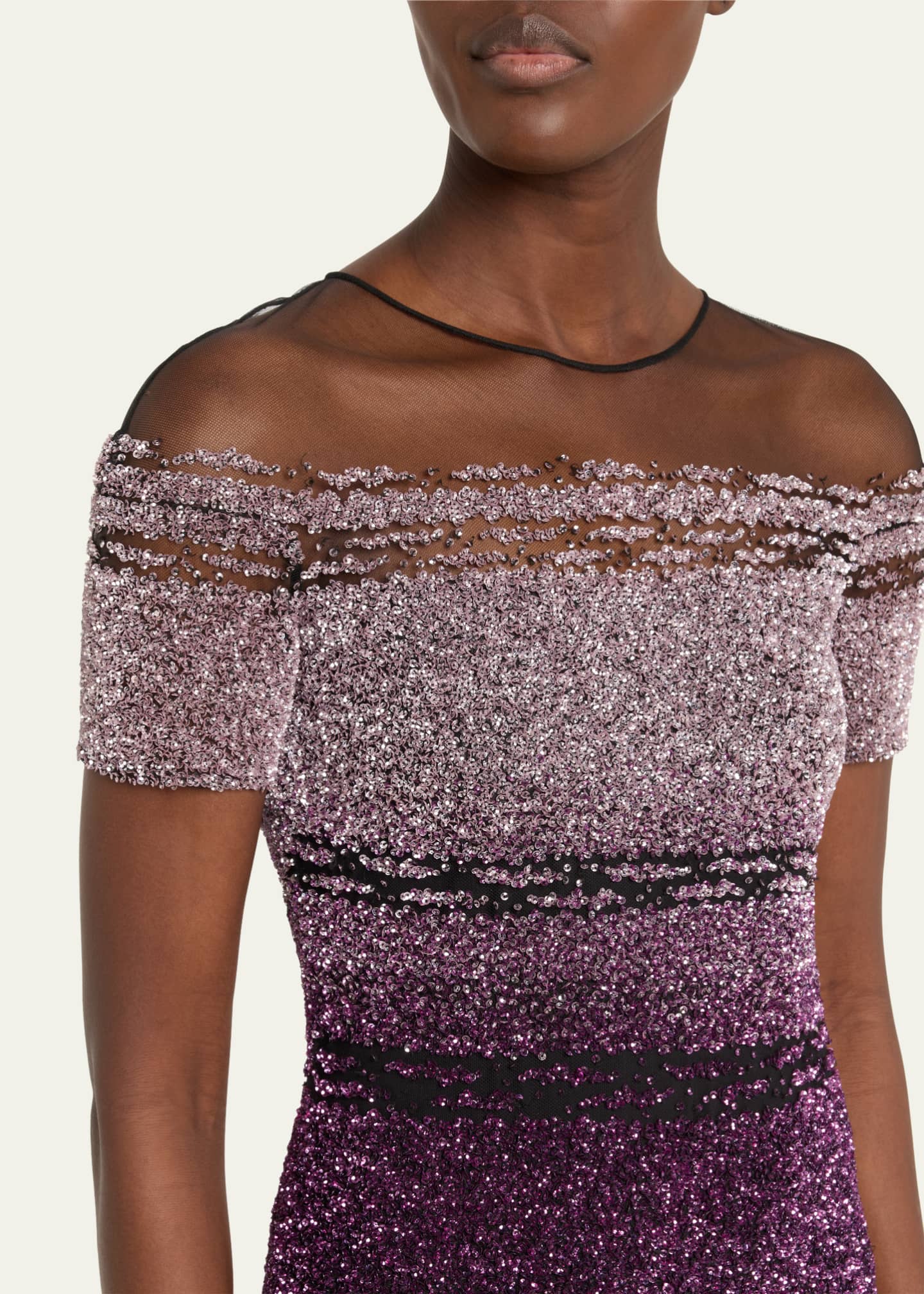Pamella Roland Signature Sequined Ombre Gown Image 5 of 5