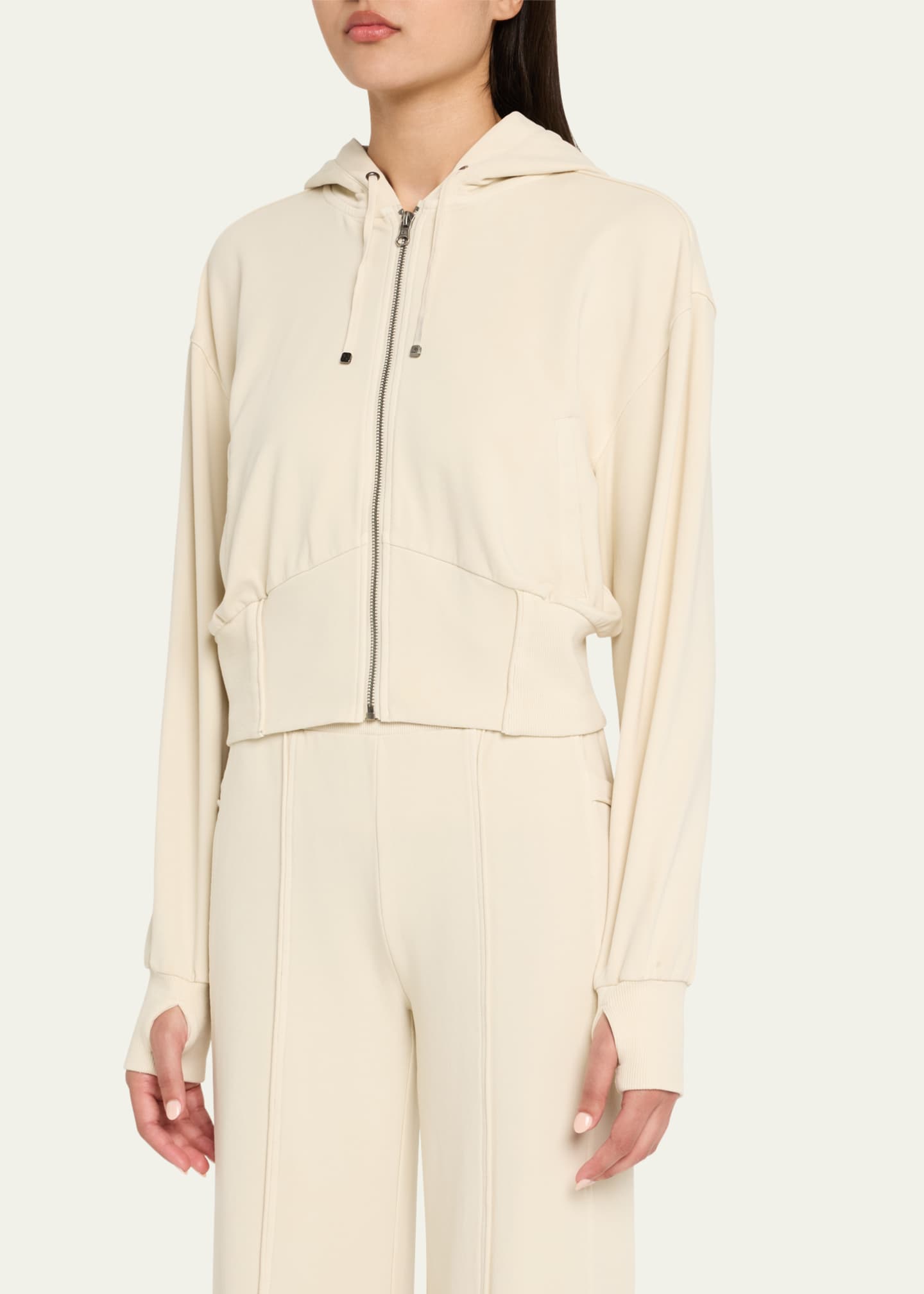Blanc Noir Allegra Raw-Edge Hoodie Image 3 of 4