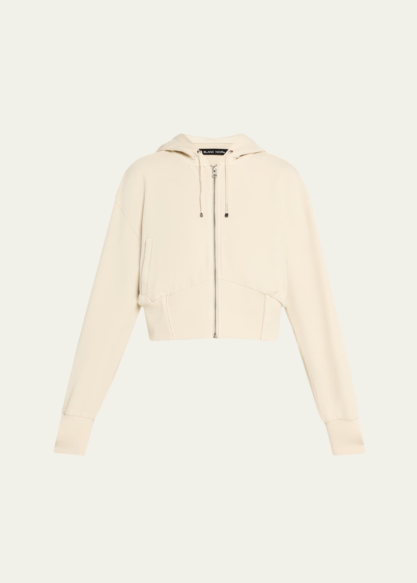 Blanc Noir Allegra Raw-Edge Hoodie Image 1 of 4