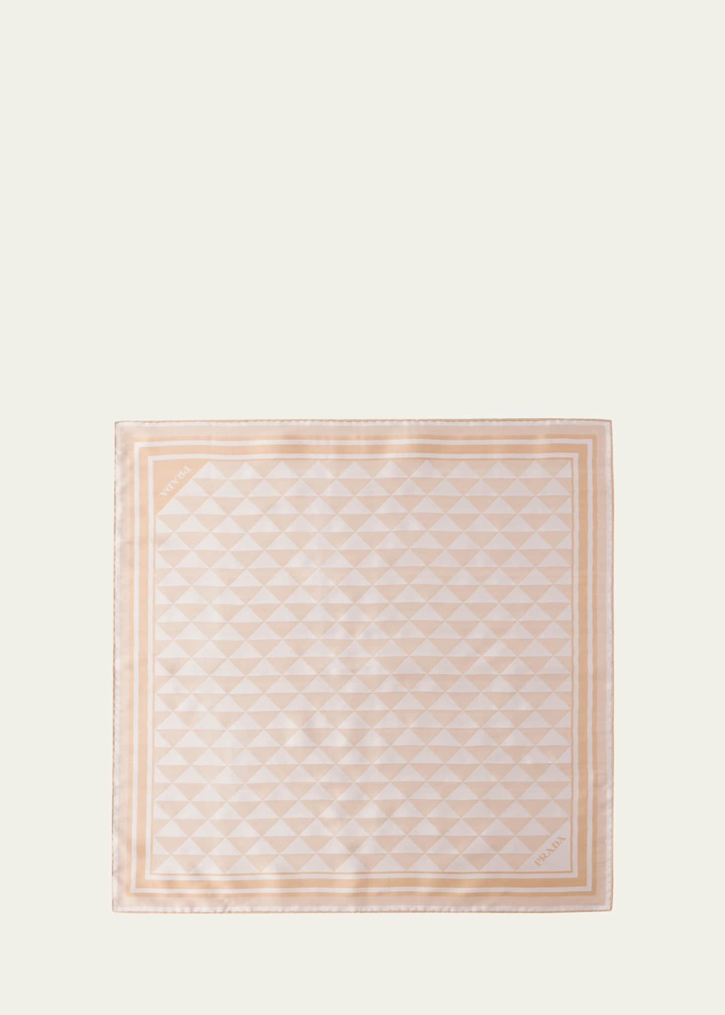Prada Triangle-Print Silk Scarf Image 1 of 2