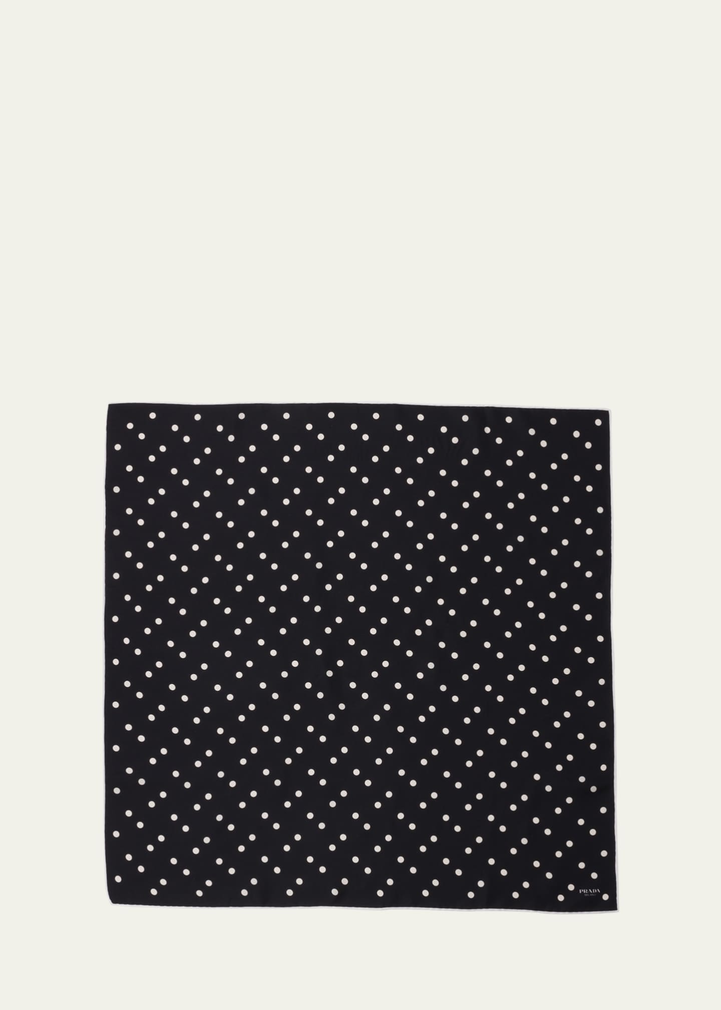 Prada Polka Dot Printed Silk Scarf Image 2 of 4