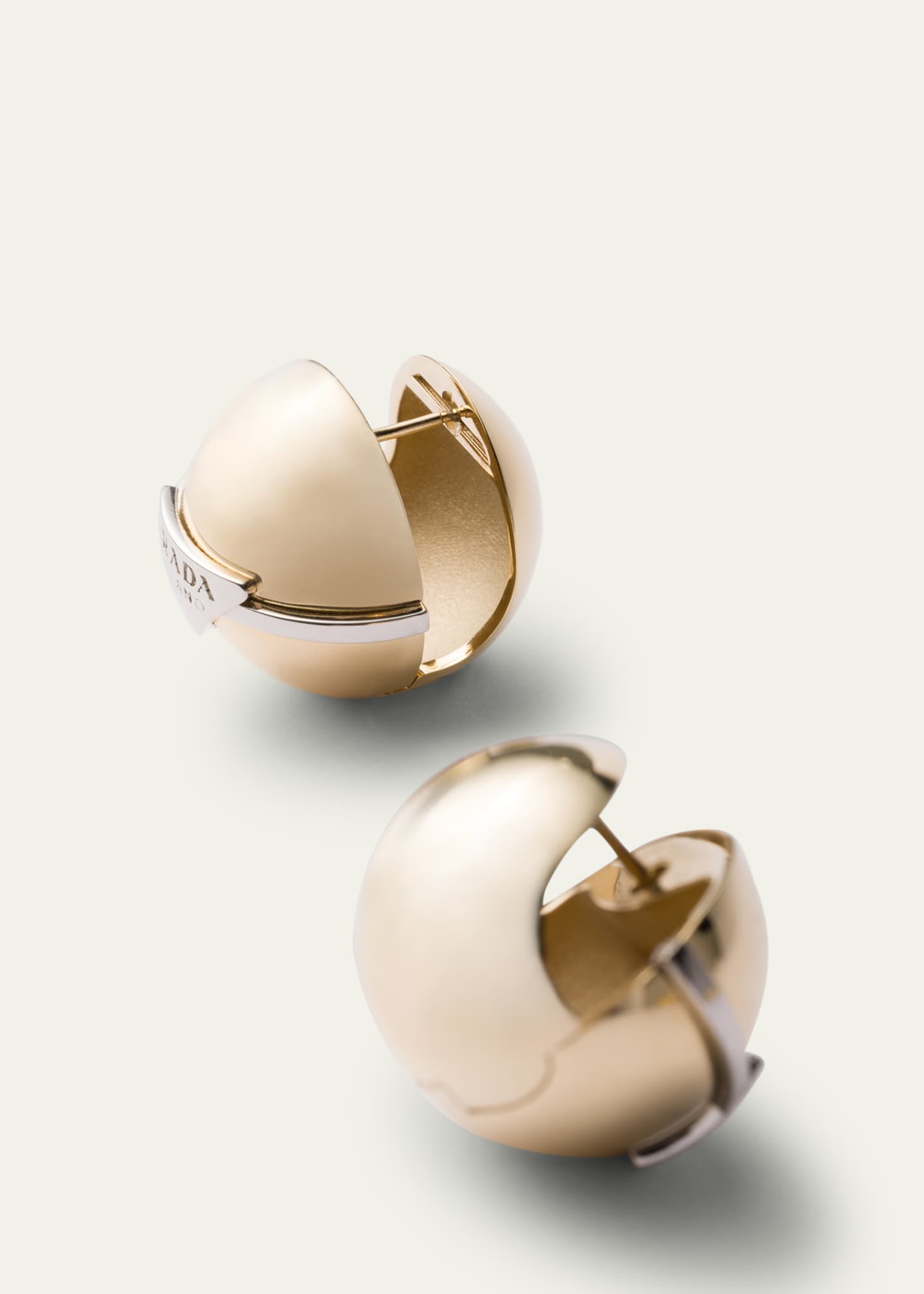 Prada Circular Triangle Stud Earrings Image 2 of 2