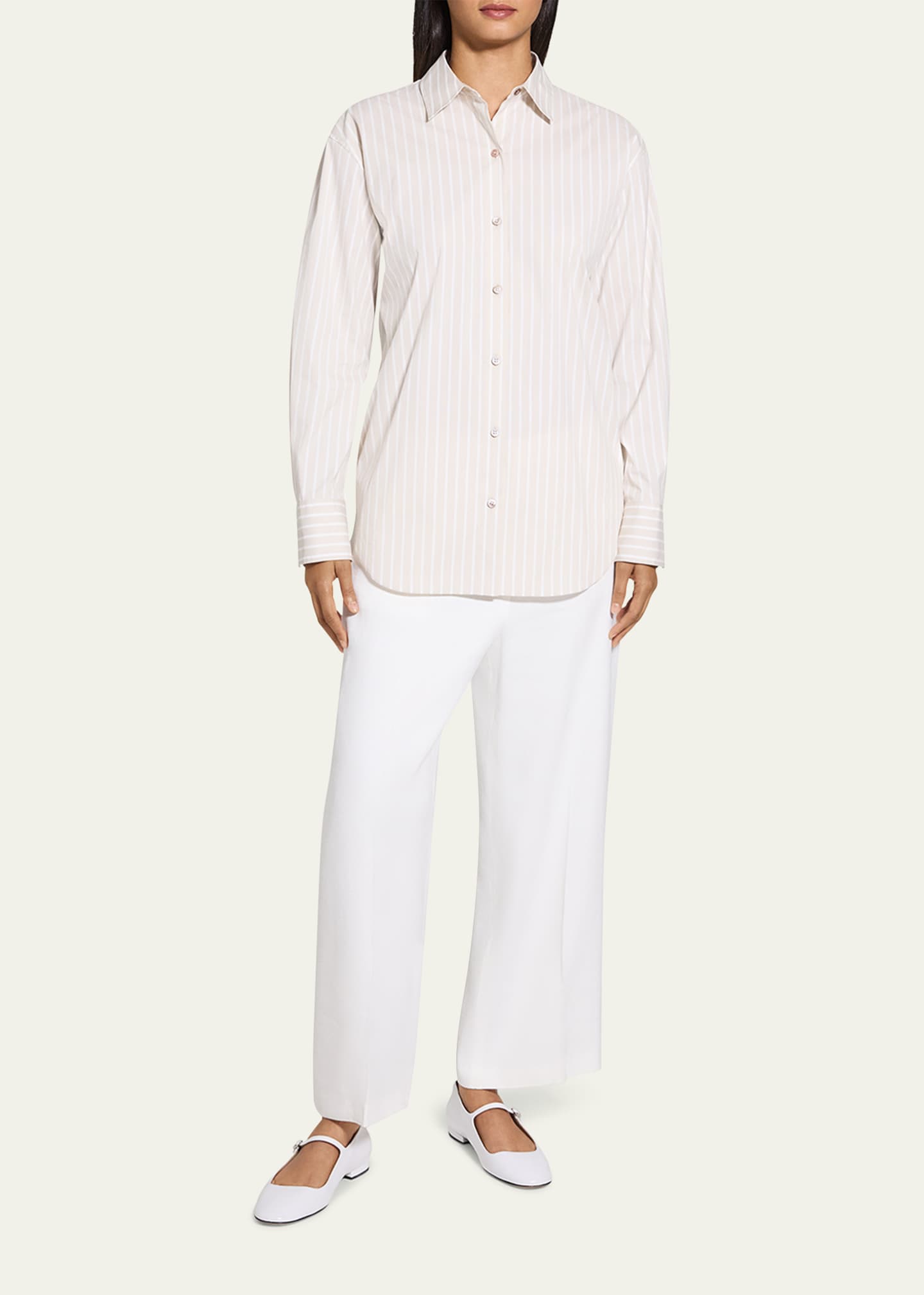 Theory Stripe Boyfriend Shirt Image 2 of 5