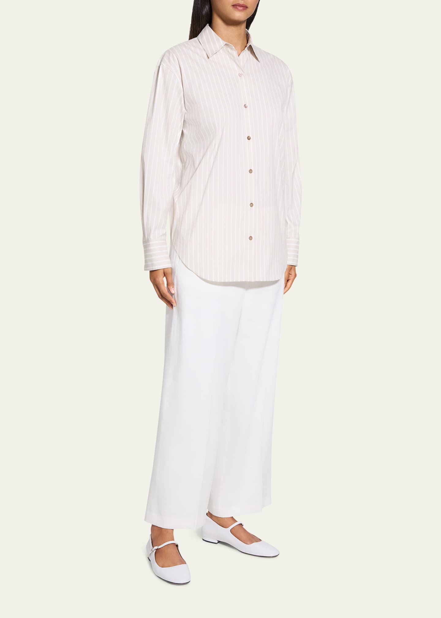Theory Stripe Boyfriend Shirt Image 4 of 5