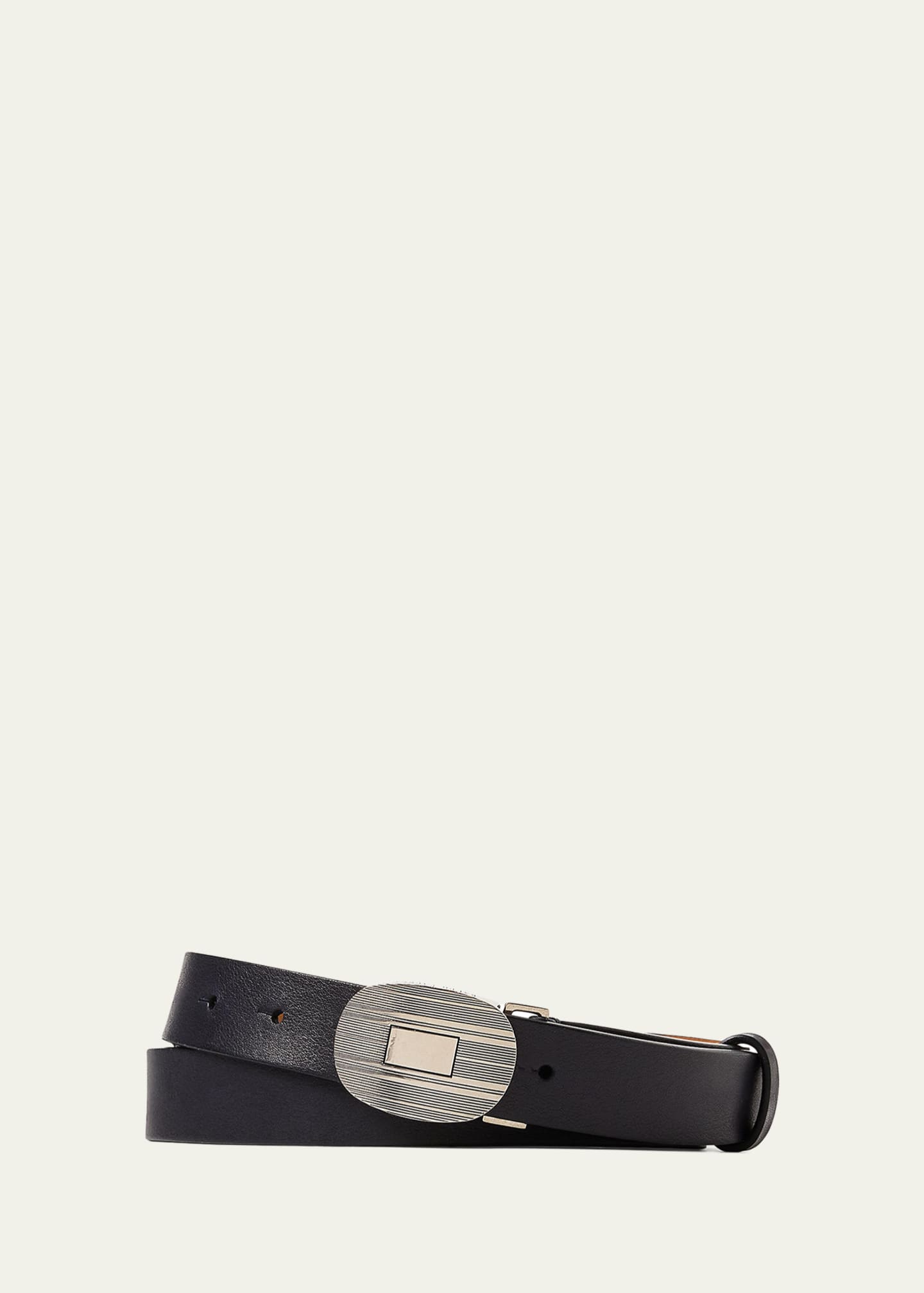 Ralph Lauren Purple Label Men's Plaque-Buckle Leather Belt Image 1 of 2