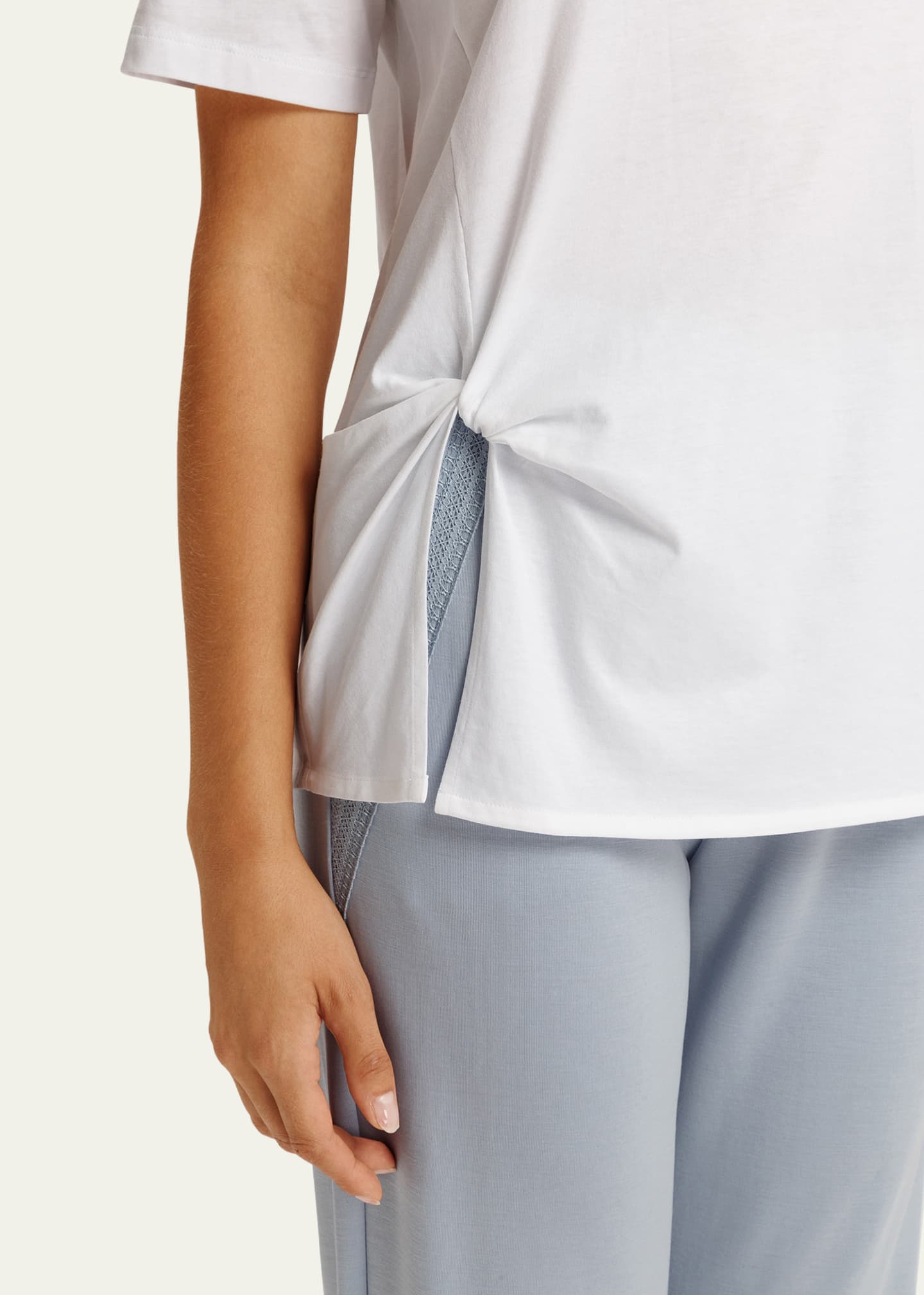 Hanro Side-Twist Organic Cotton Jersey T-Shirt Image 4 of 4