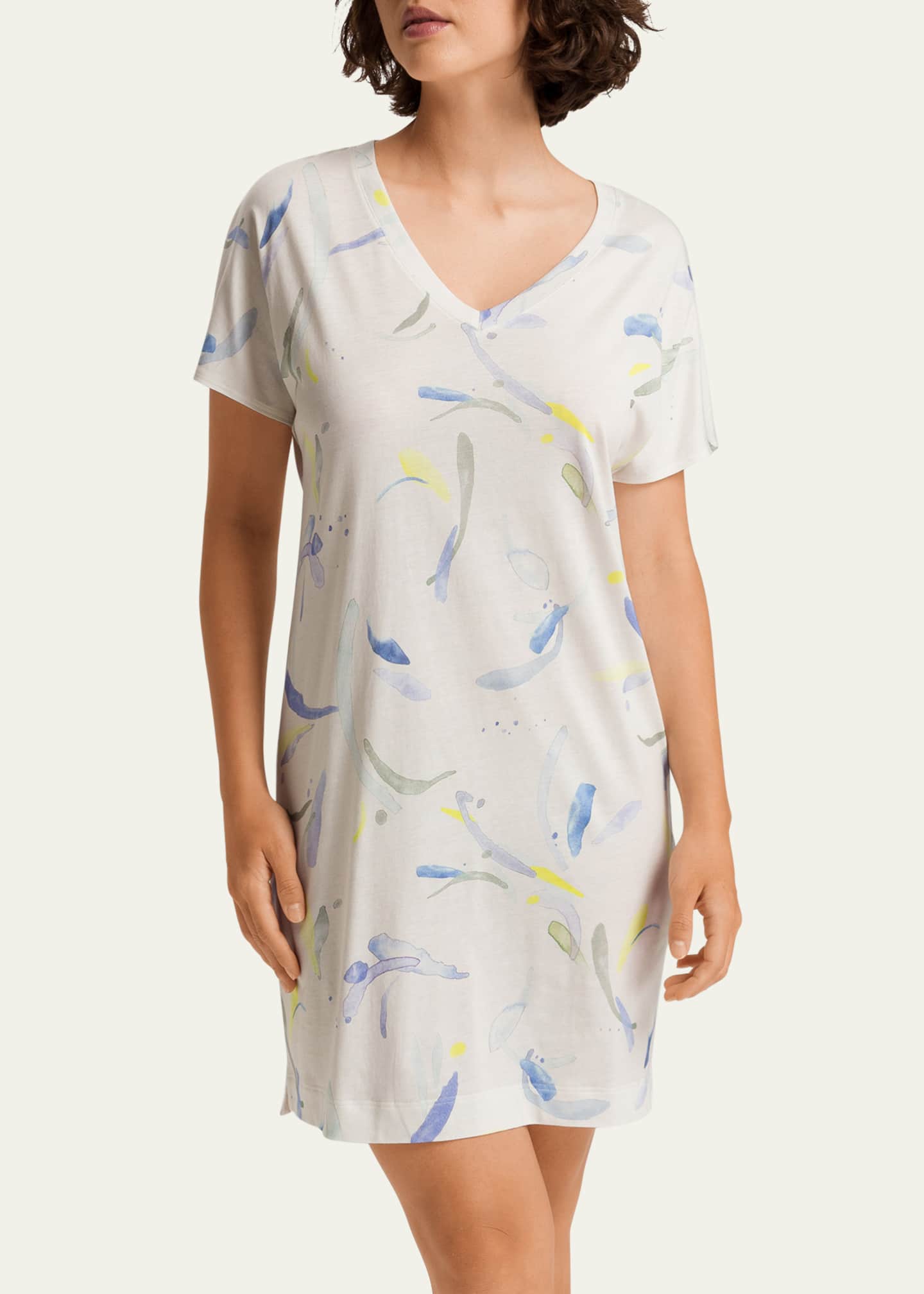 Hanro Watercolor-Print Sleep & Lounge Nightgown Image 2 of 4