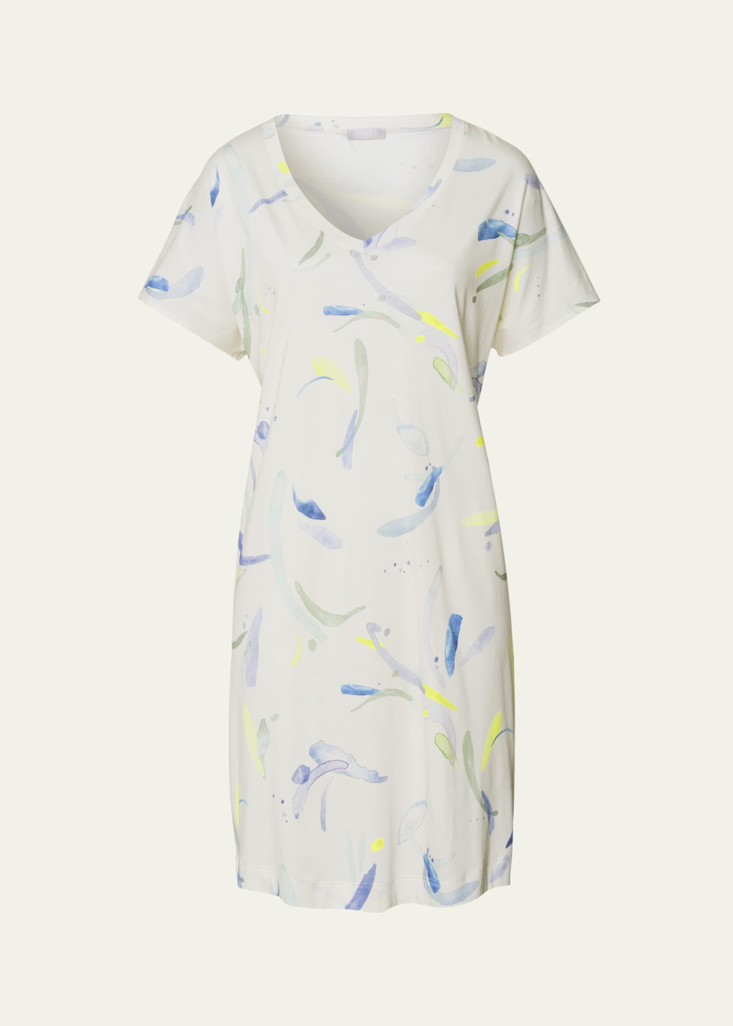Hanro Watercolor-Print Sleep & Lounge Nightgown Image 1 of 4