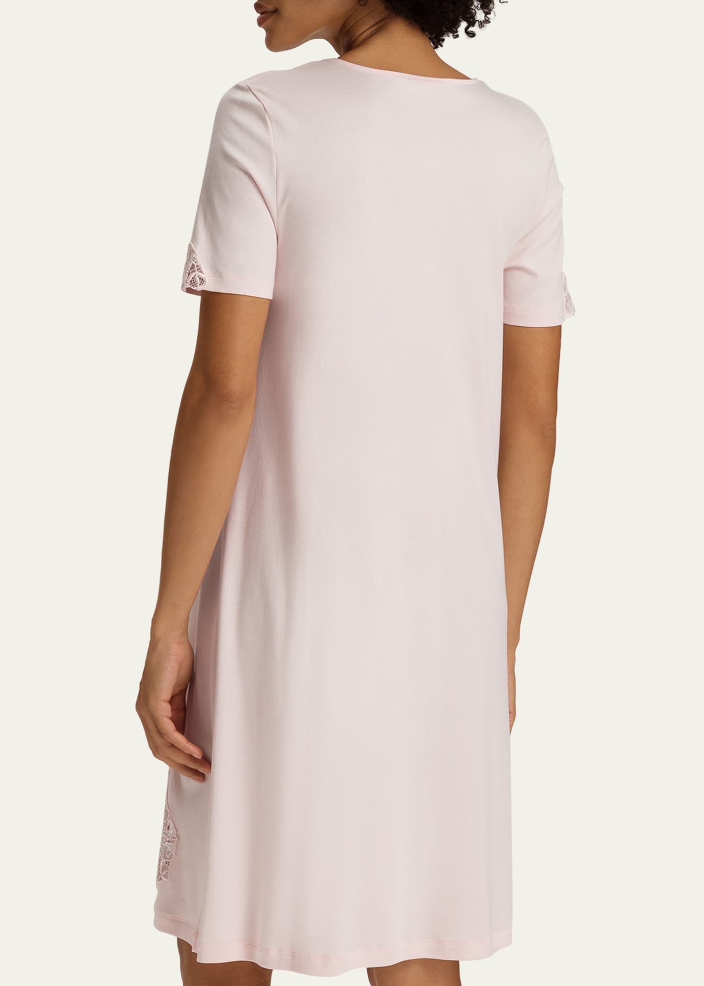 Hanro Belina Embroidered-Inset Cotton Nightgown Image 3 of 4