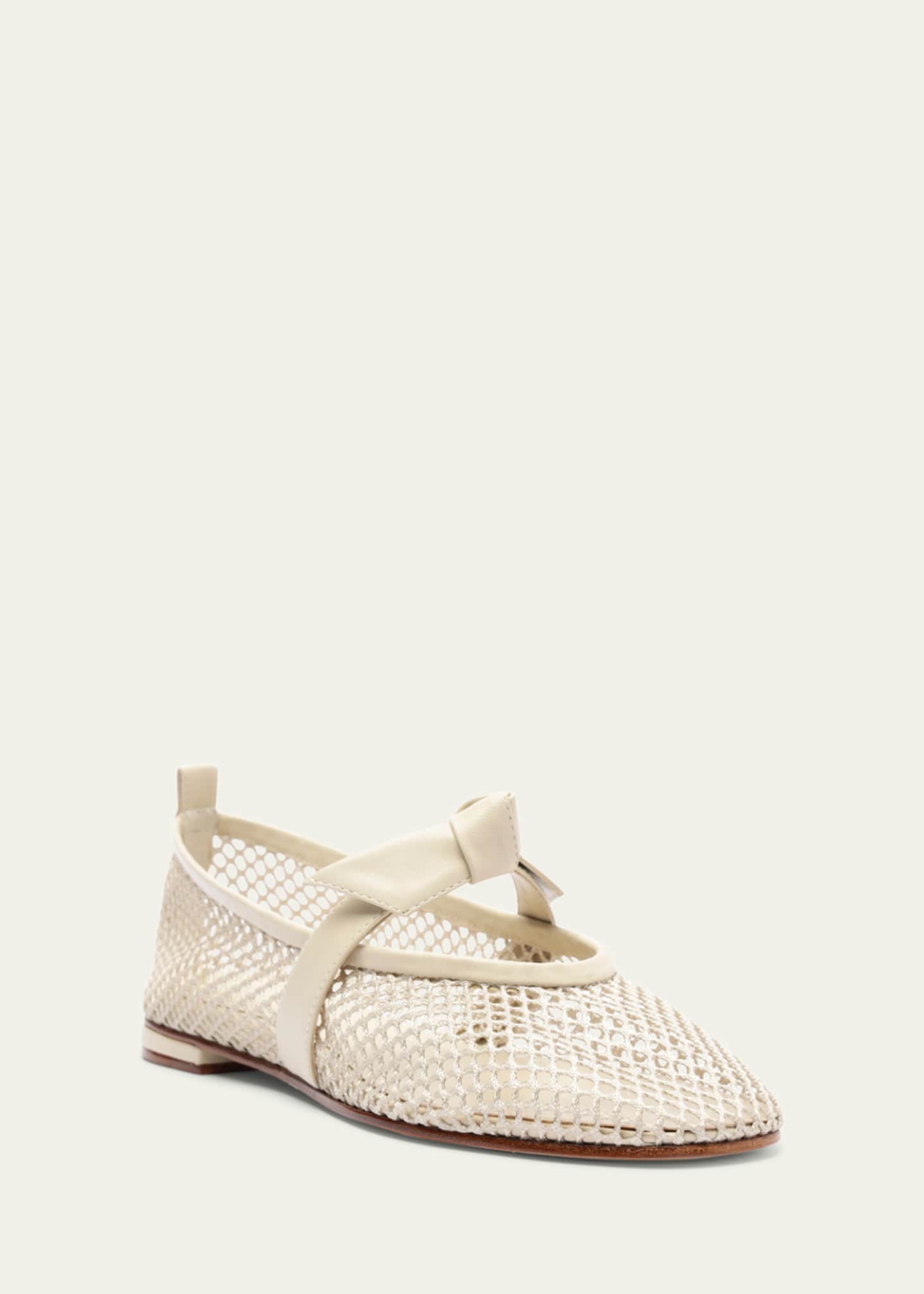 Alexandre Birman Clarita Bow Fishnet Ballerina Flats Image 2 of 5