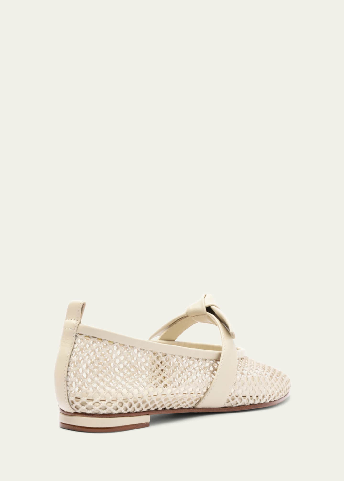Alexandre Birman Clarita Bow Fishnet Ballerina Flats Image 3 of 5
