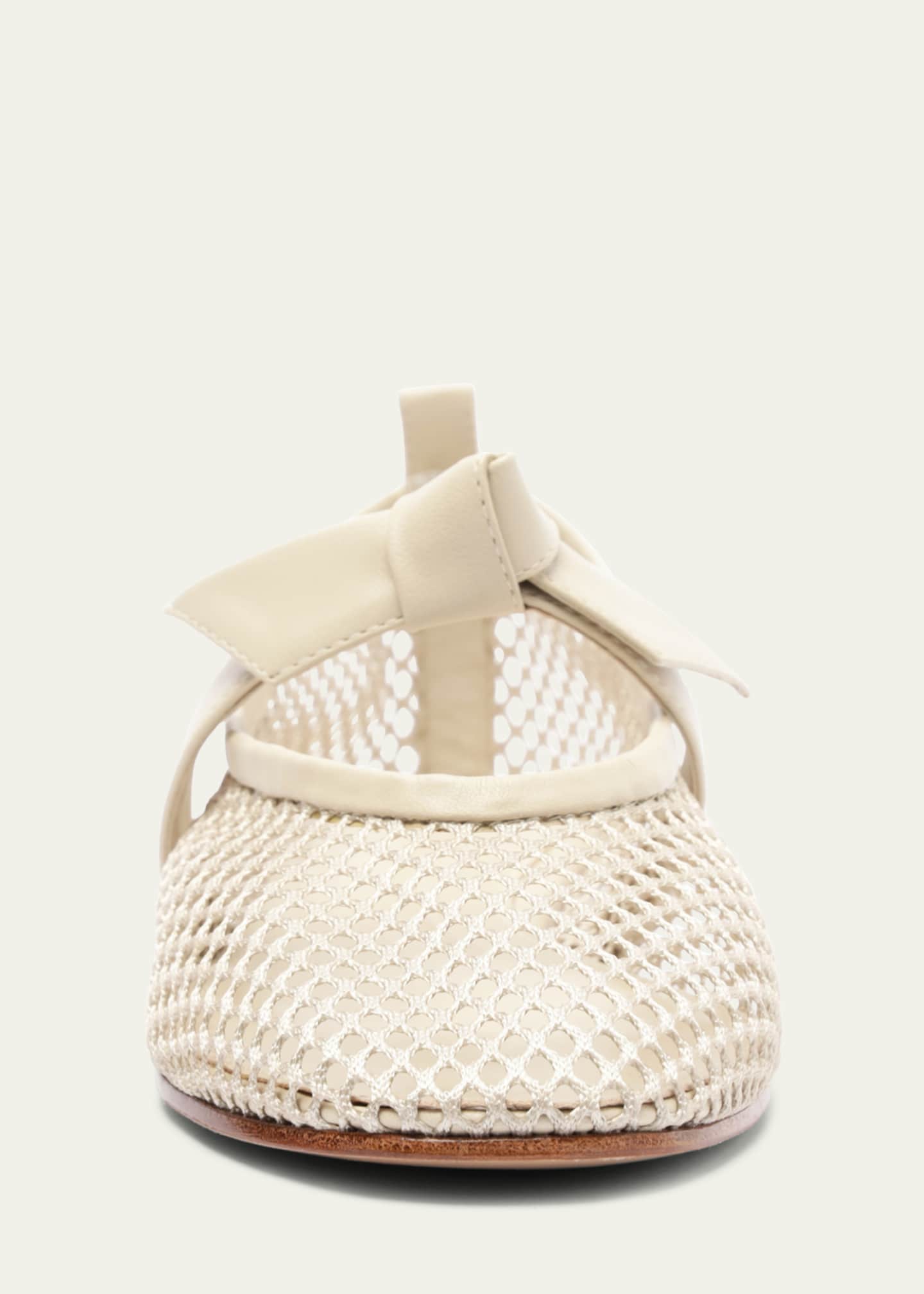 Alexandre Birman Clarita Bow Fishnet Ballerina Flats Image 5 of 5