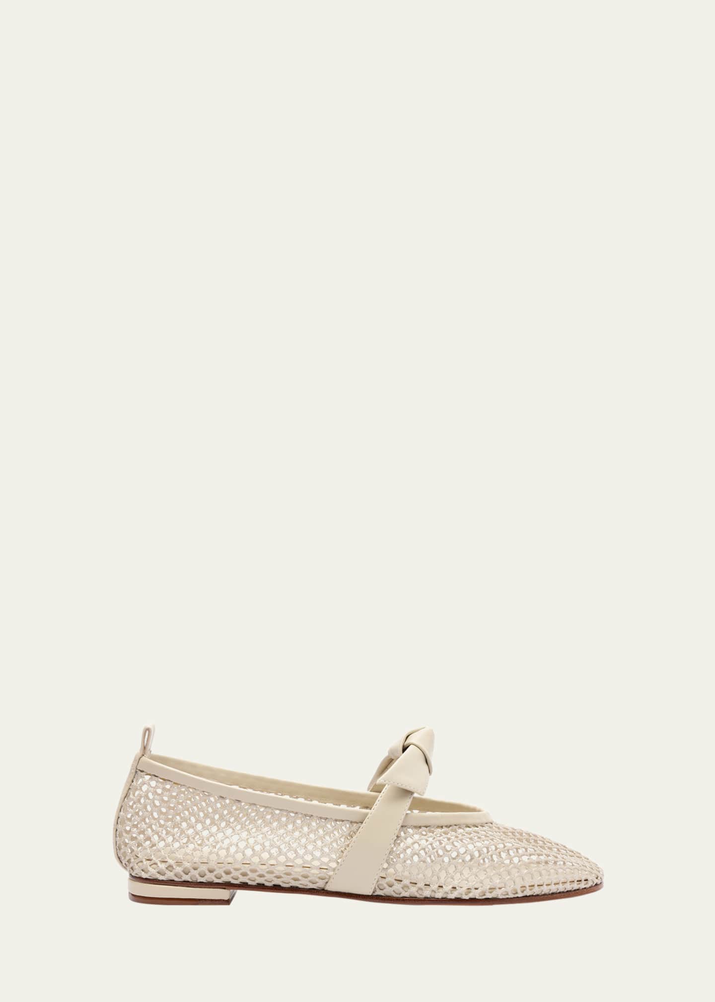 Alexandre Birman Clarita Bow Fishnet Ballerina Flats Image 1 of 5
