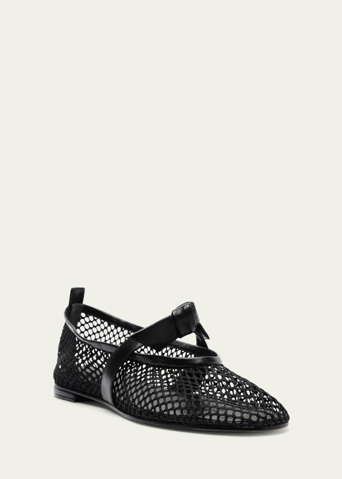 Alexandre Birman Clarita Bow Fishnet Ballerina Flats Image 2 of 5