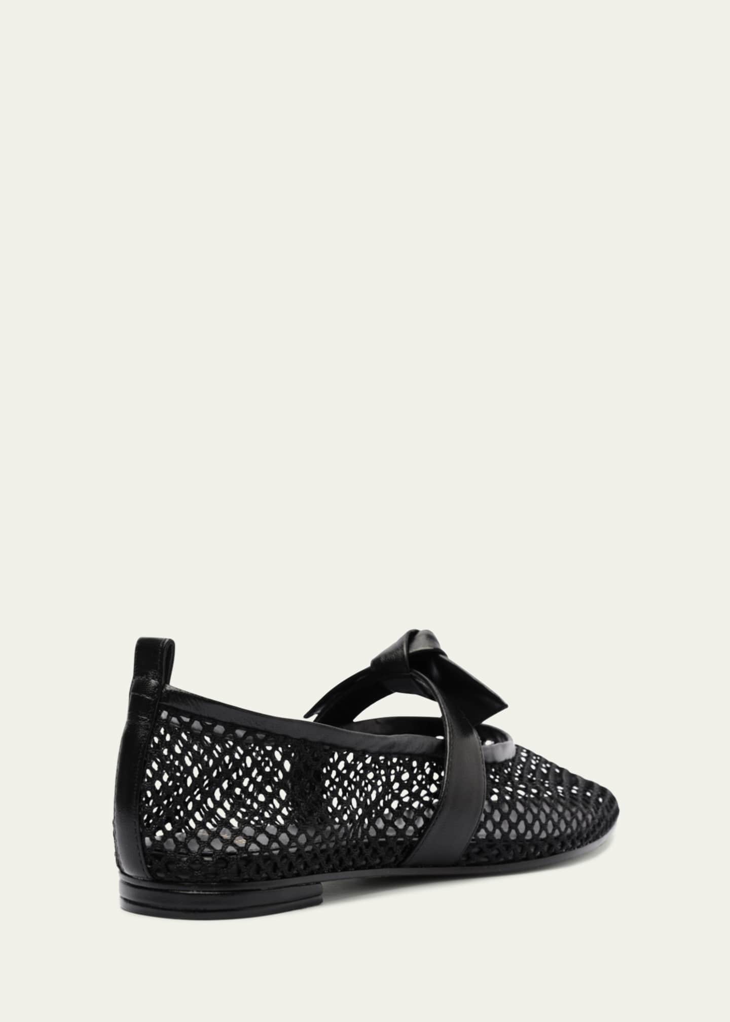 Alexandre Birman Clarita Bow Fishnet Ballerina Flats Image 3 of 5