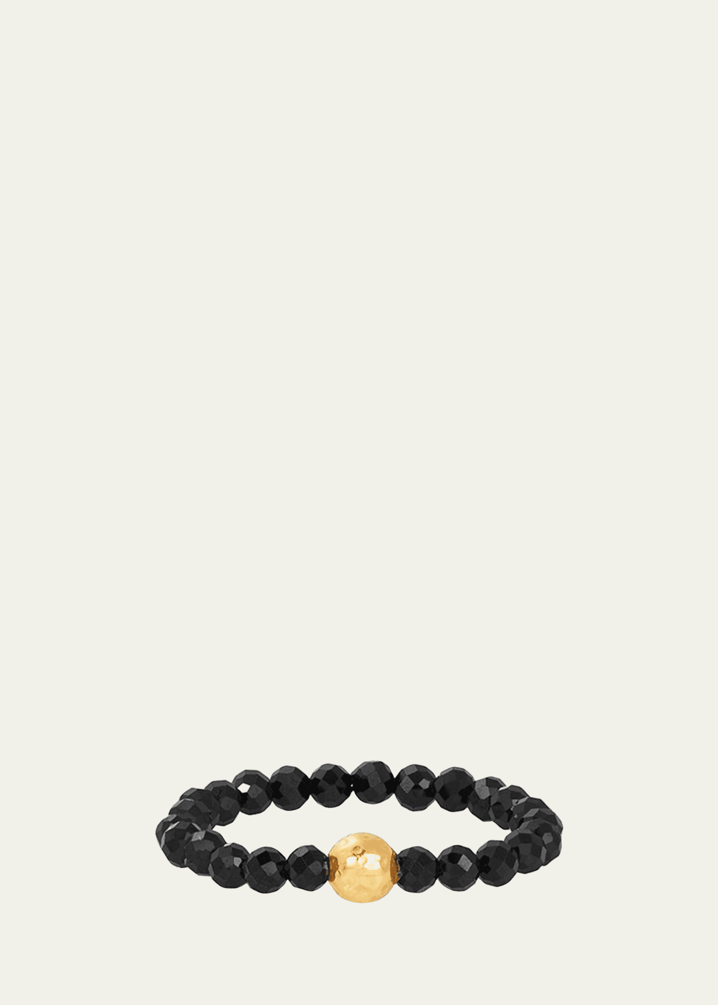 KAREN LAZAR 3mm Micro Faceted Black Spinel Stone and 14K Gold-Filled Textured Bead Rings Image 2 of 4