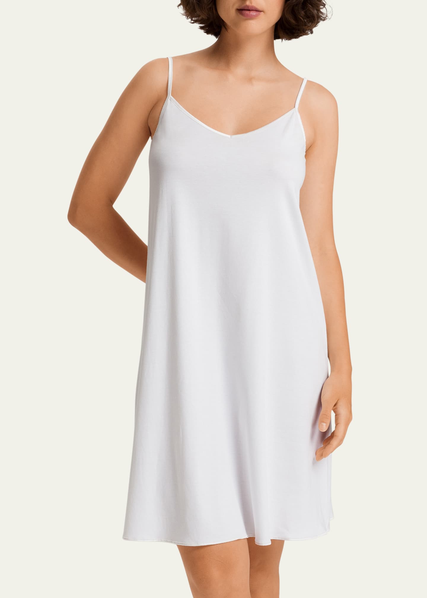Hanro Silk-Trim Cotton Chemise Image 2 of 4