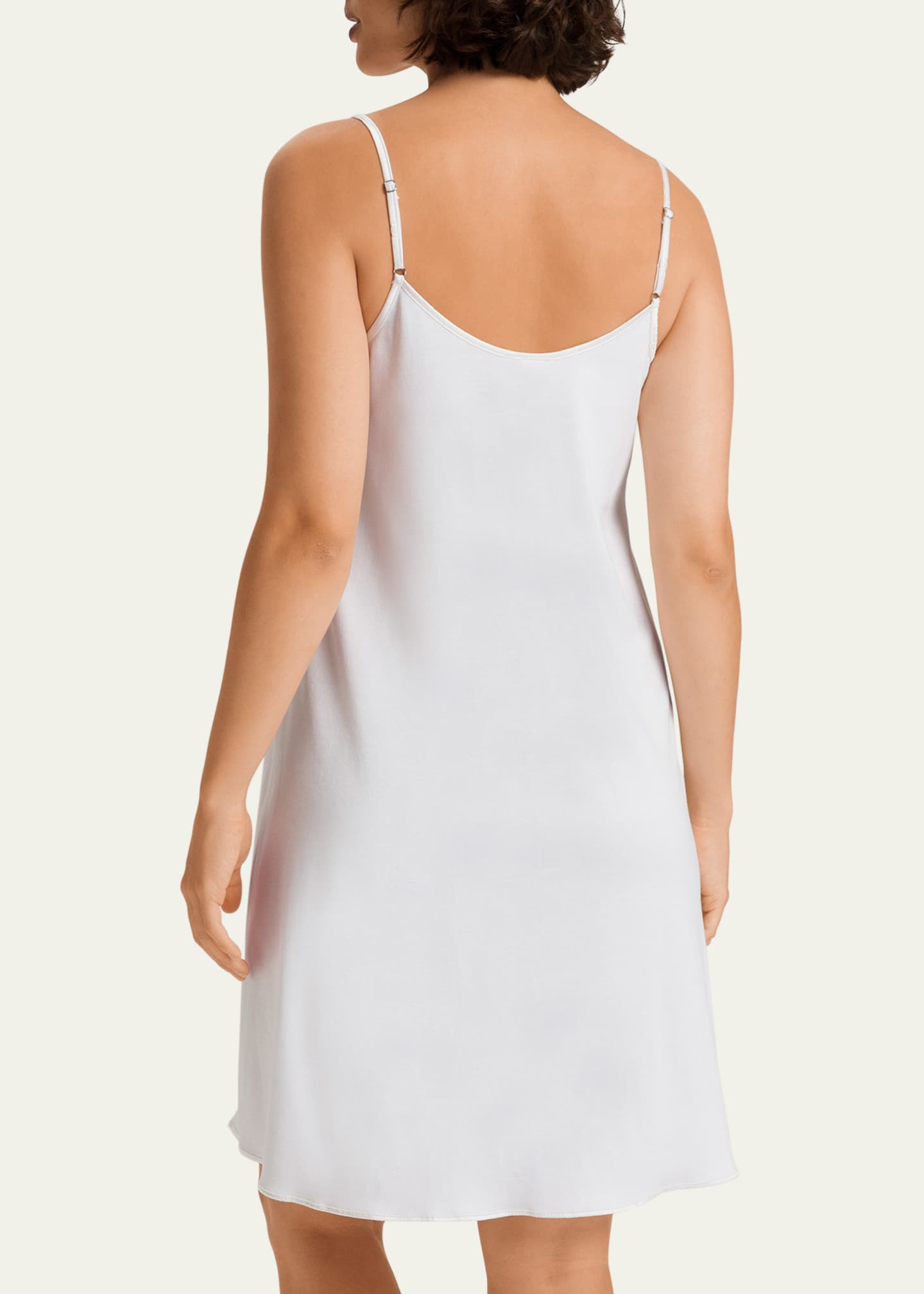 Hanro Silk-Trim Cotton Chemise Image 3 of 4