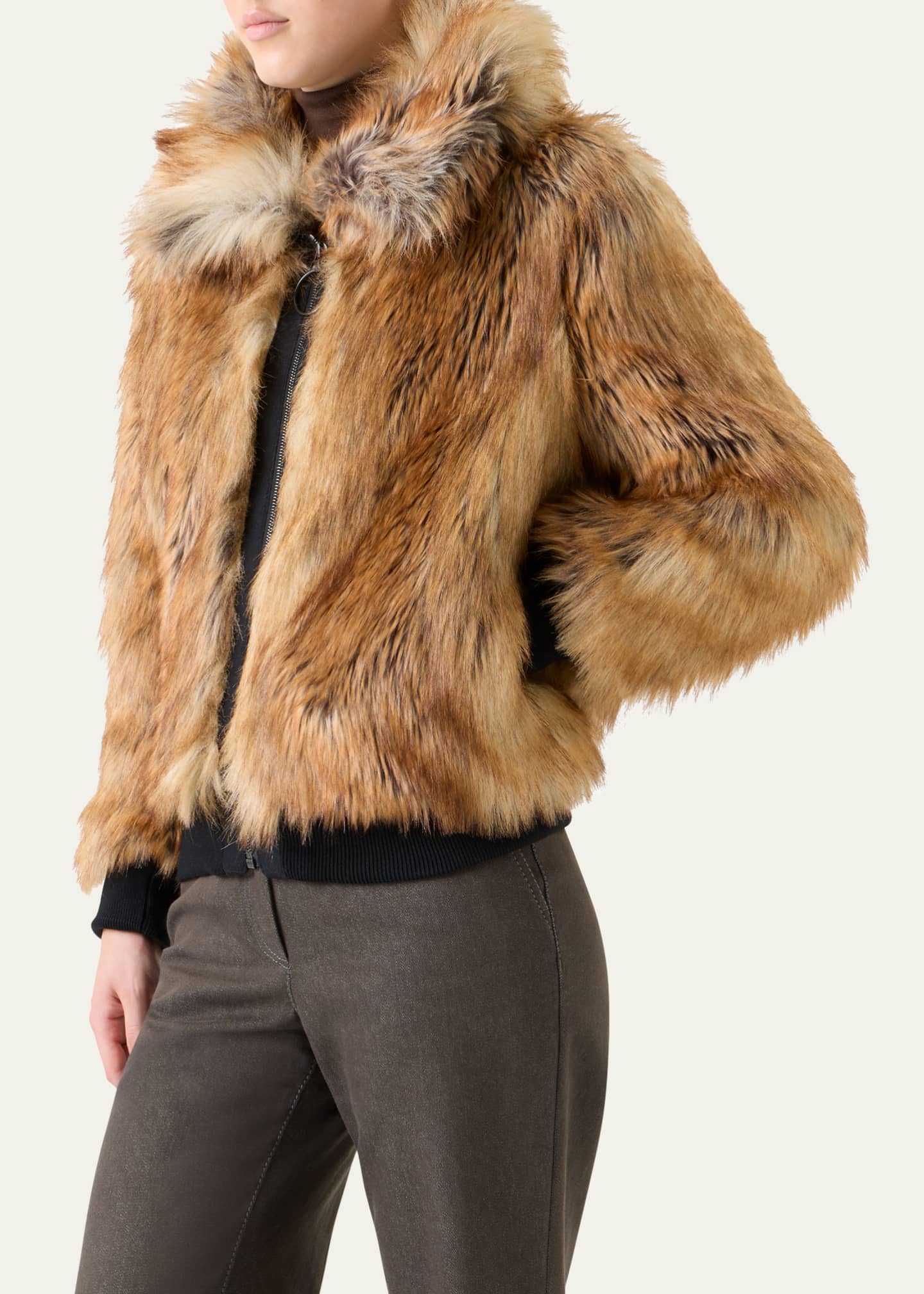 Akris punto Faux Fur Bomber Jacket - Bergdorf Goodman