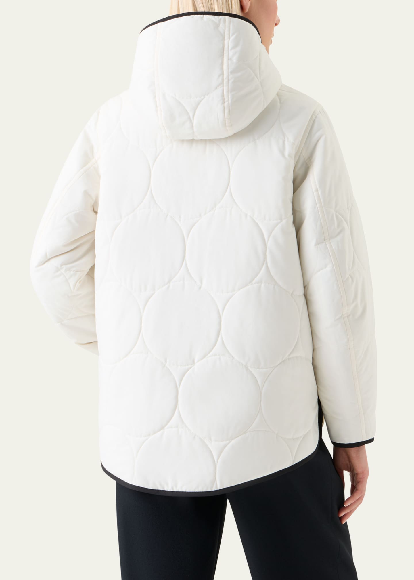 Akris punto Reversible Techno Dot Quilted Jacket With Hood