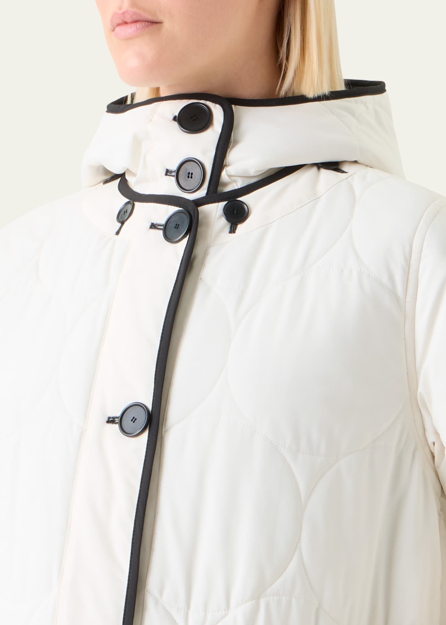 Akris punto Reversible Techno Dot Quilted Jacket With Hood