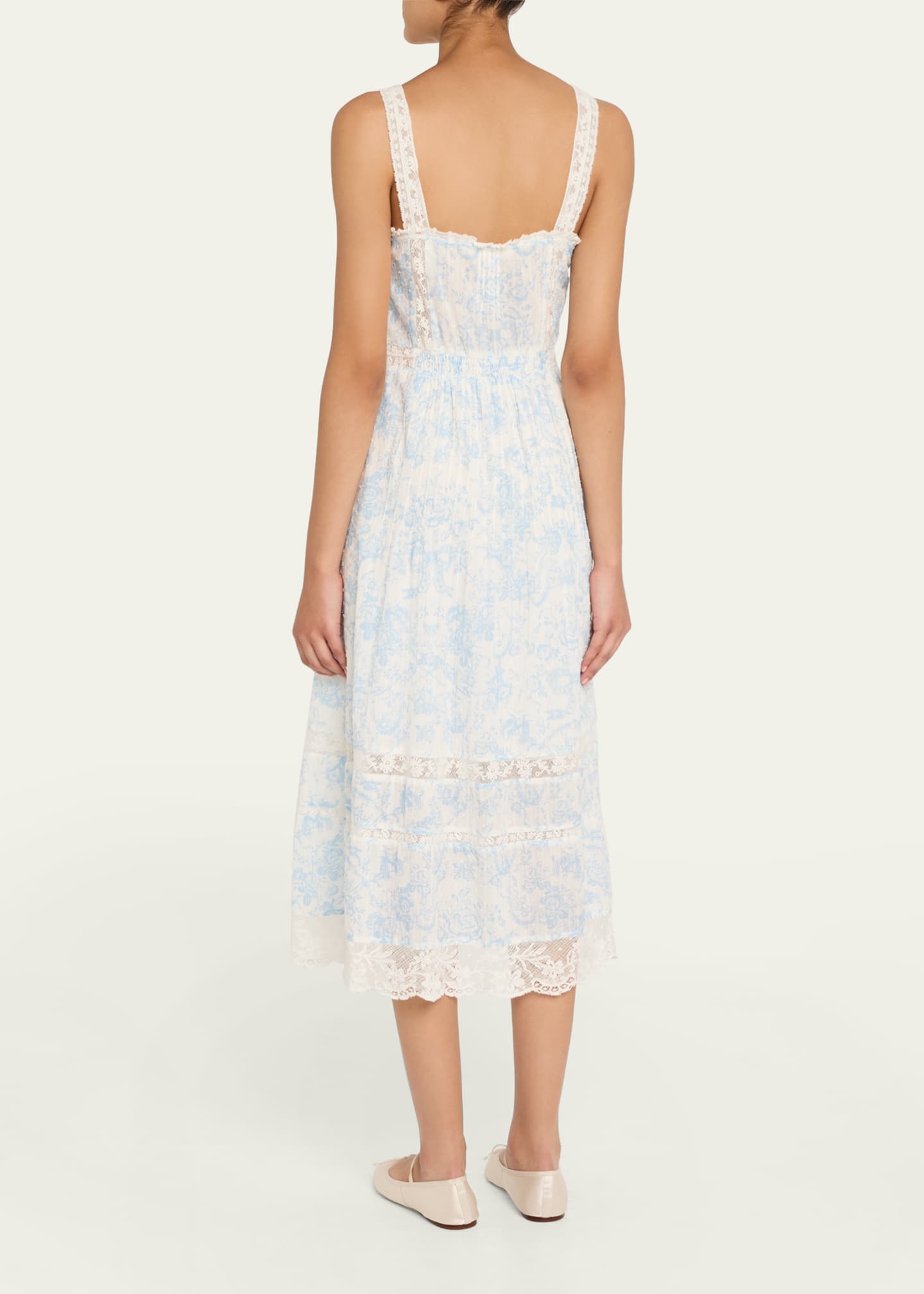LoveShackFancy Judalon Cotton Midi Dress Image 3 of 5