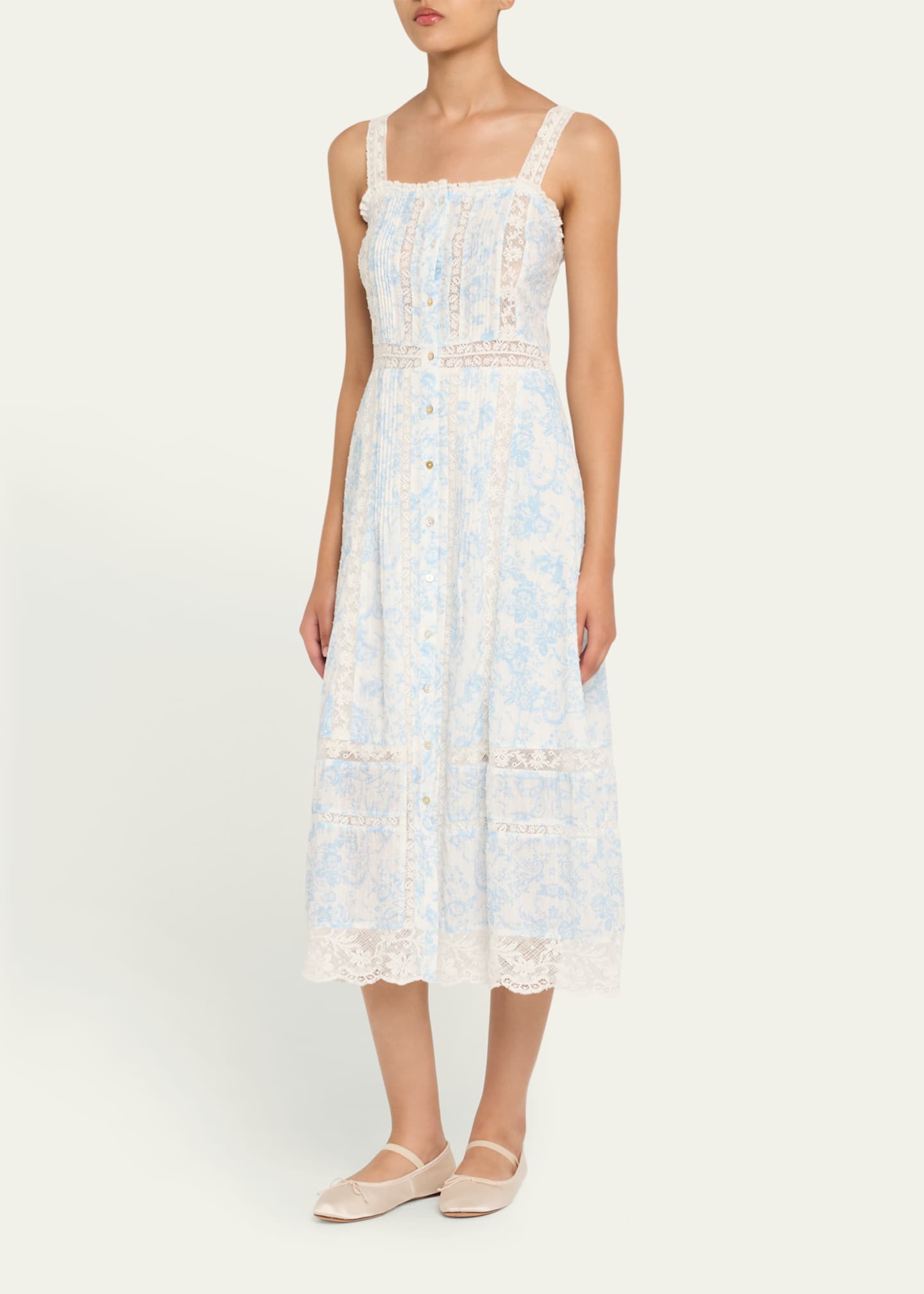 LoveShackFancy Judalon Cotton Midi Dress Image 4 of 5