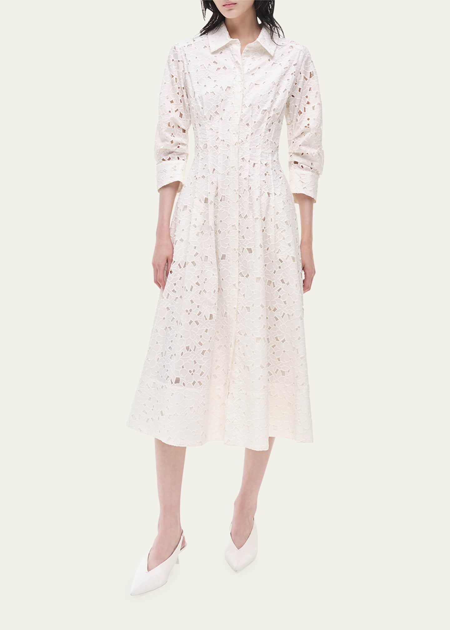 SIMKHAI Jazz Embroidered Midi Shirtdress Image 4 of 5