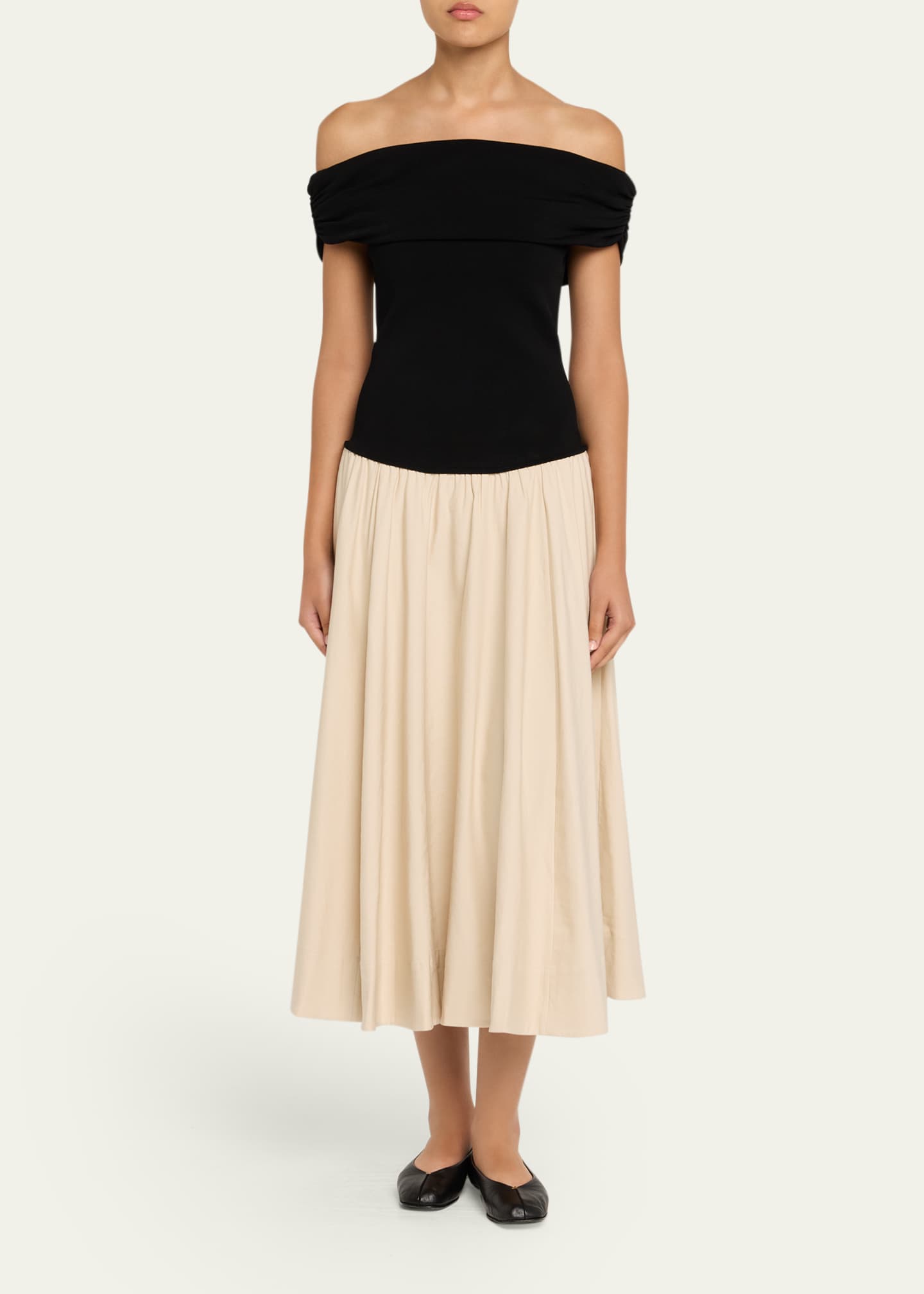 Adaline Off-The-Shoulder Drop-Waist Dress