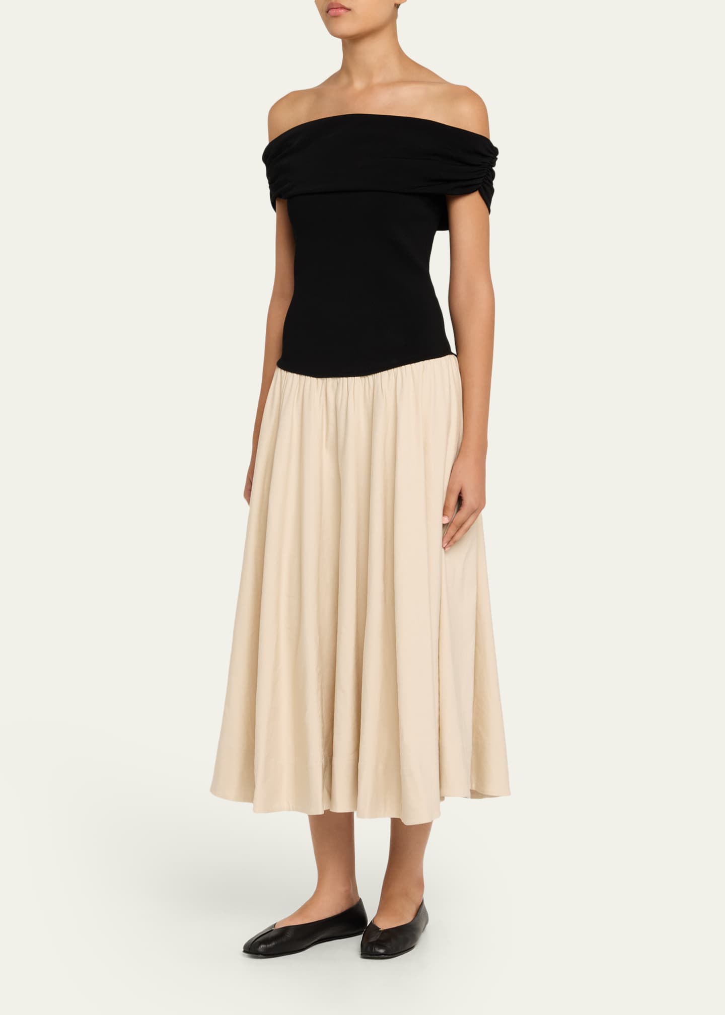 Adaline Off-The-Shoulder Drop-Waist Dress