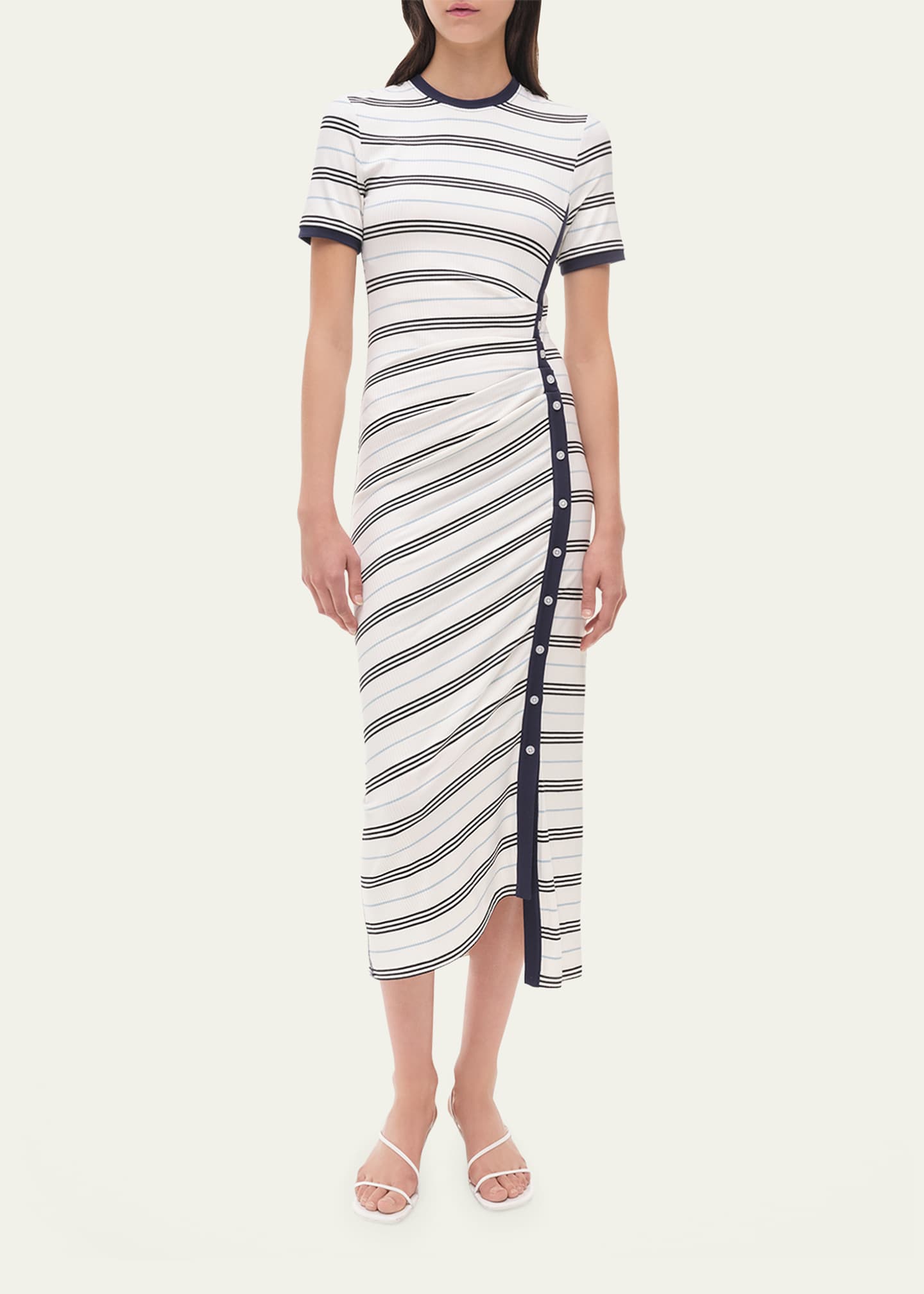 SIMKHAI Shanna Short-Sleeve Midi Dress Image 2 of 5