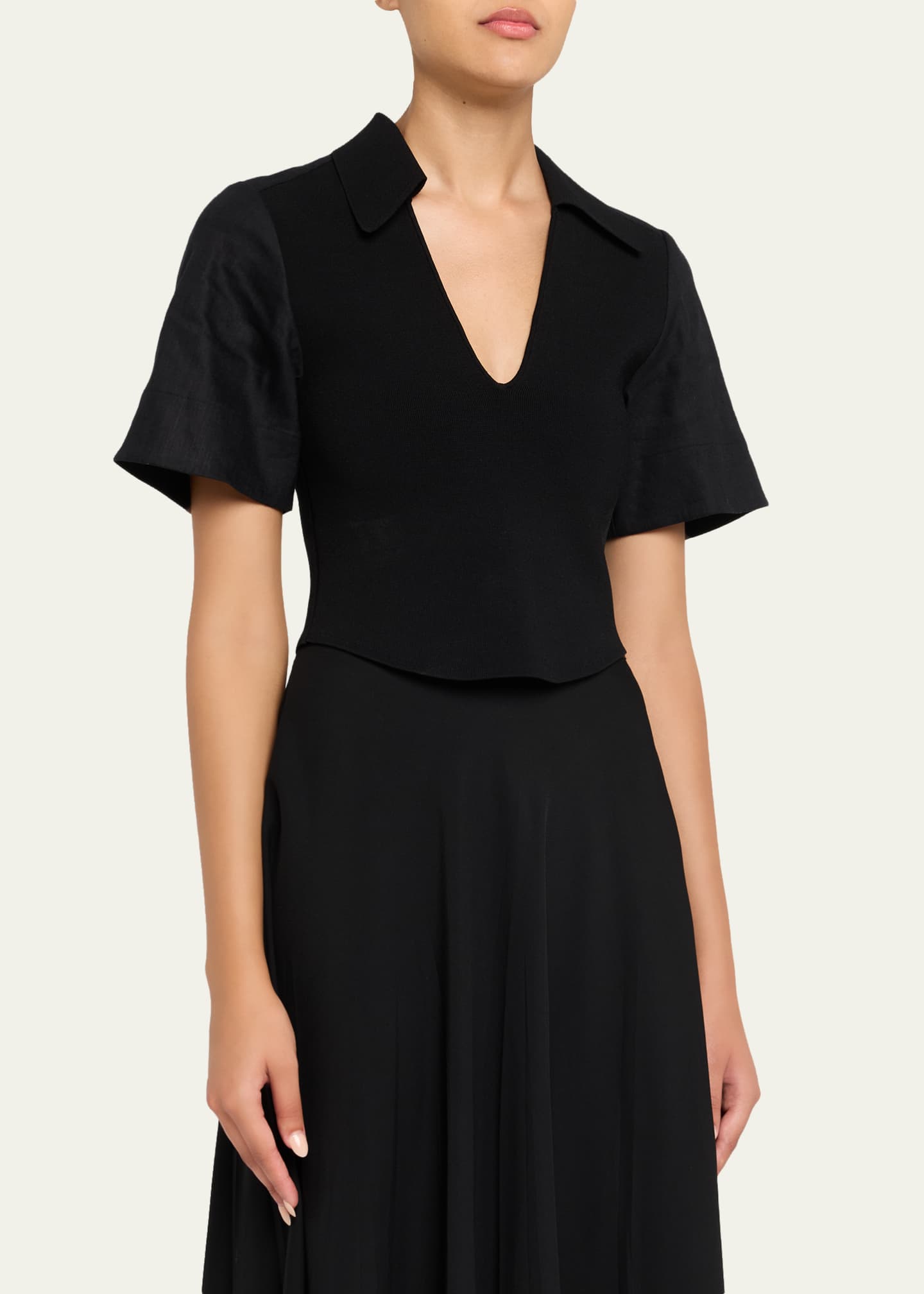 Lizzie Short-Sleeve Combo Top