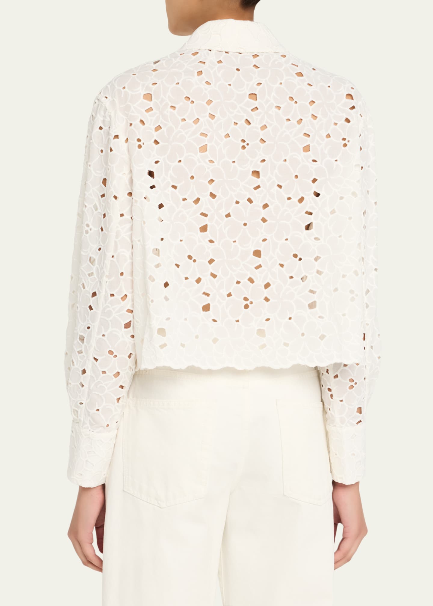 SIMKHAI Penelope Embroidered Long-Sleeve Shirt Image 3 of 5