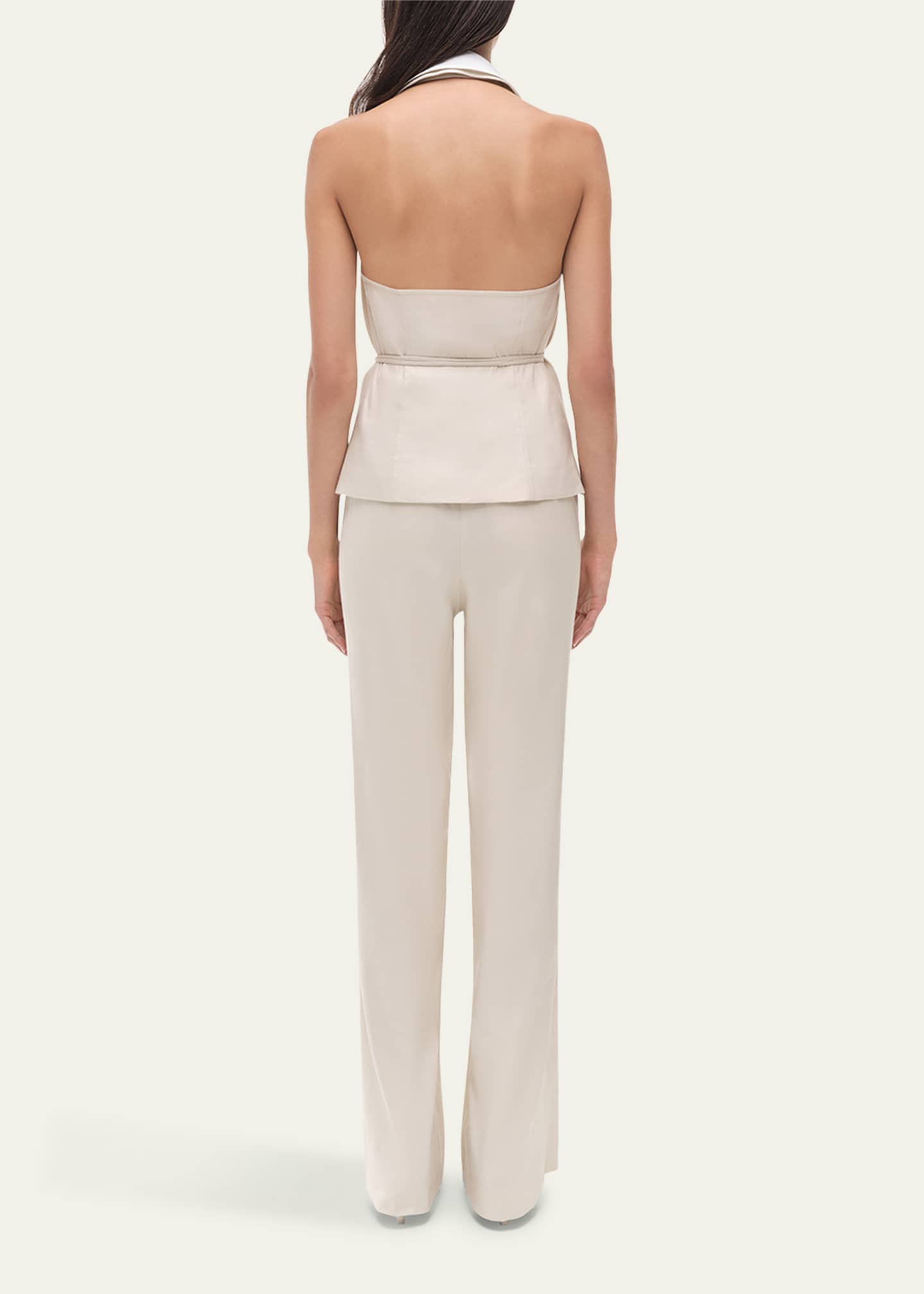 SIMKHAI Campbell Linen Halter Shirt Image 3 of 5