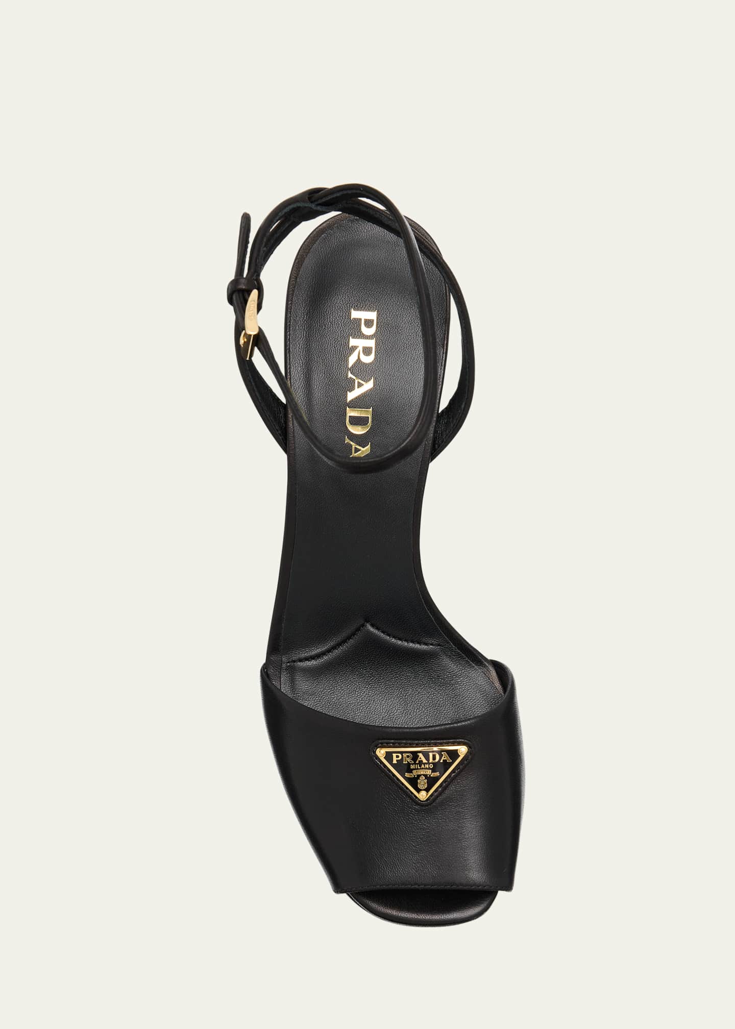 Prada Nappa Triangle Peep-Toe Platform Sandals Image 6 of 6