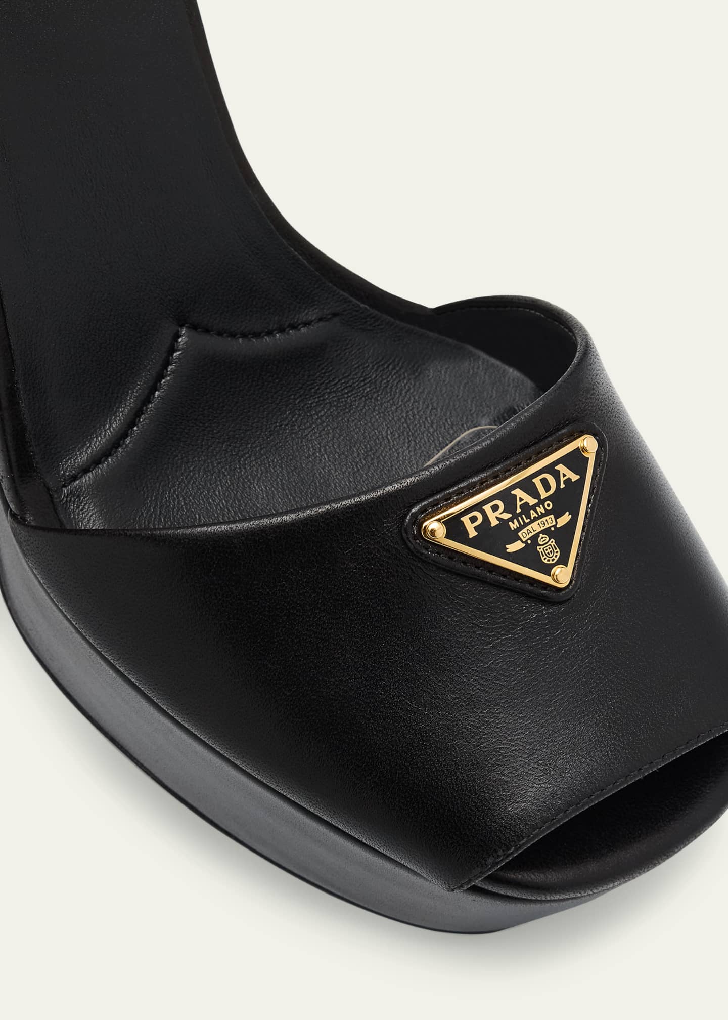 Prada Nappa Triangle Peep-Toe Platform Sandals Image 5 of 6