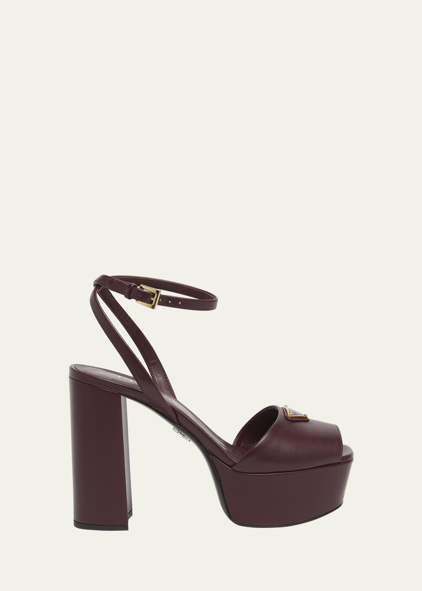 Prada Nappa Triangle Peep-Toe Platform Sandals - Bergdorf Goodman