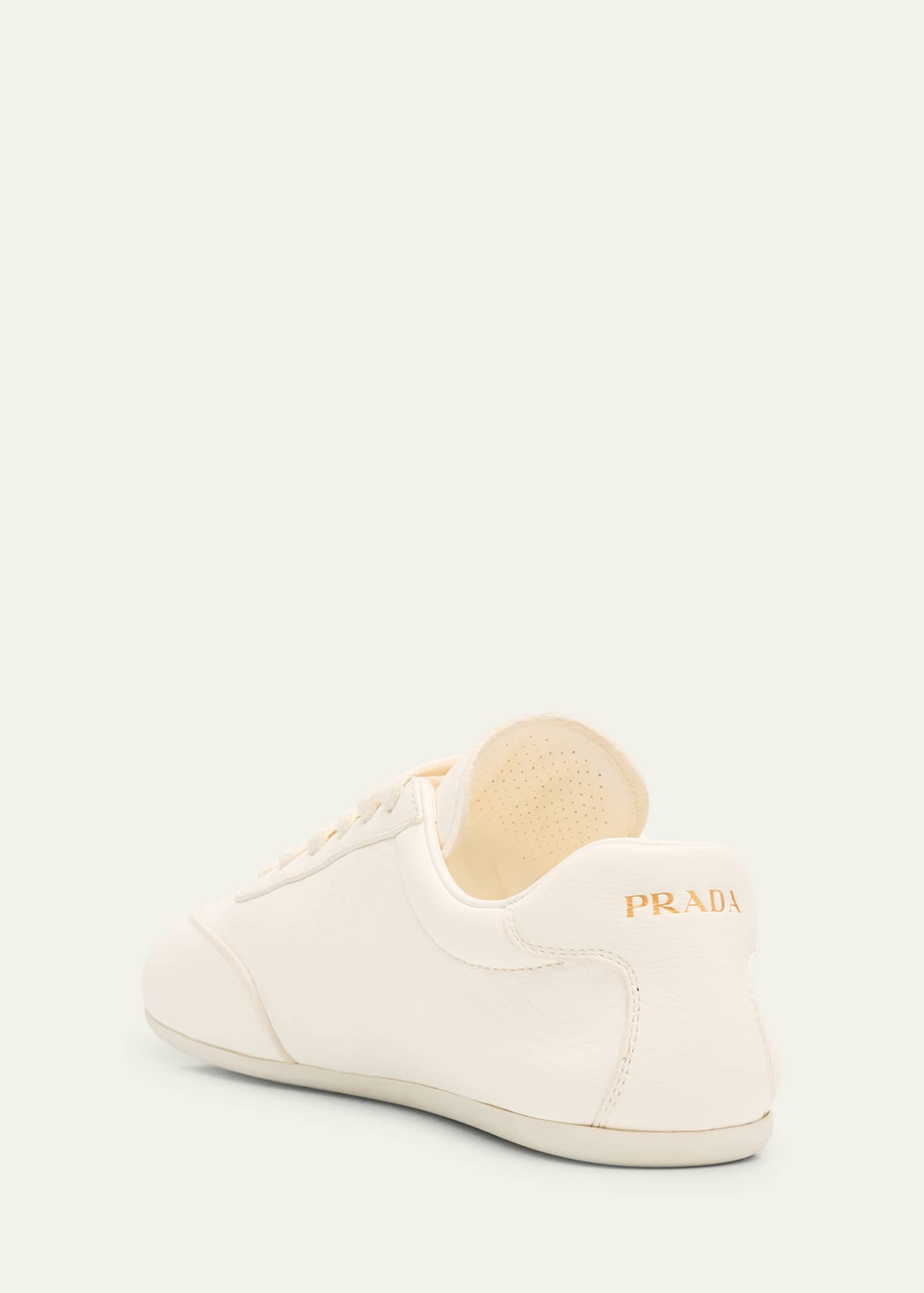 Prada Thin Leather Low-Top Sneakers Image 4 of 6